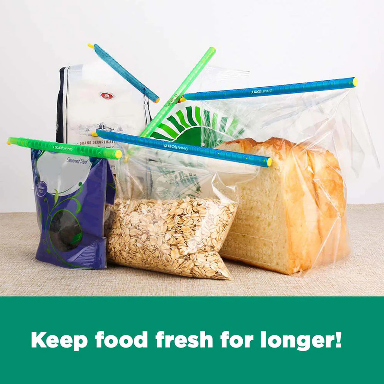 10pcs Kitchen Sealing Stick Reusable Clips Bag Sealer in Blue - Image 2