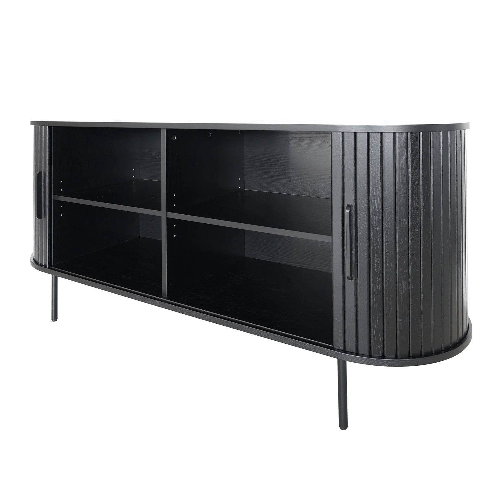 Aaron 140cm Fluted Curved Sideboard Buffet in Black - Image 6