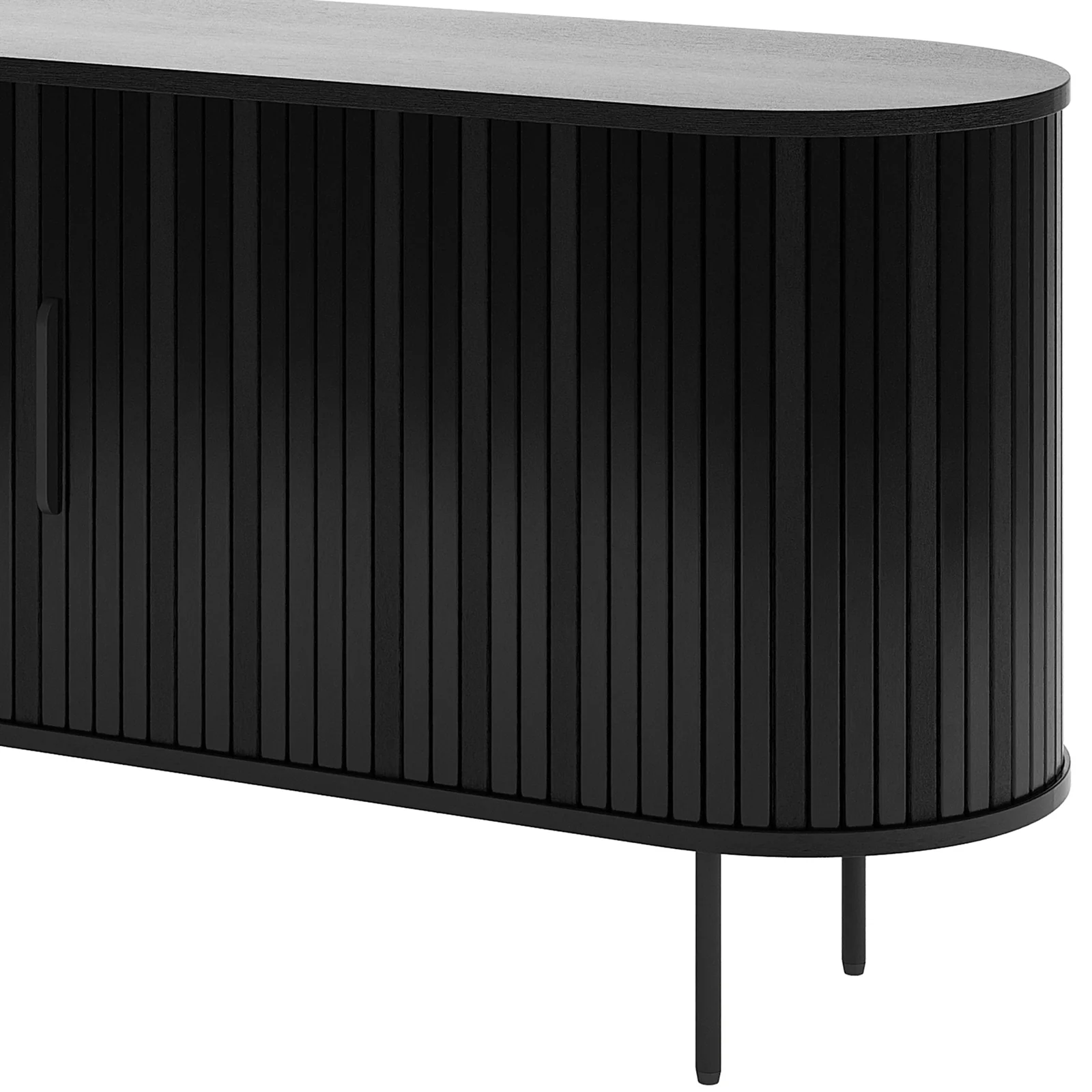 Aaron 140cm Fluted Curved Sideboard Buffet in Black - Image 8