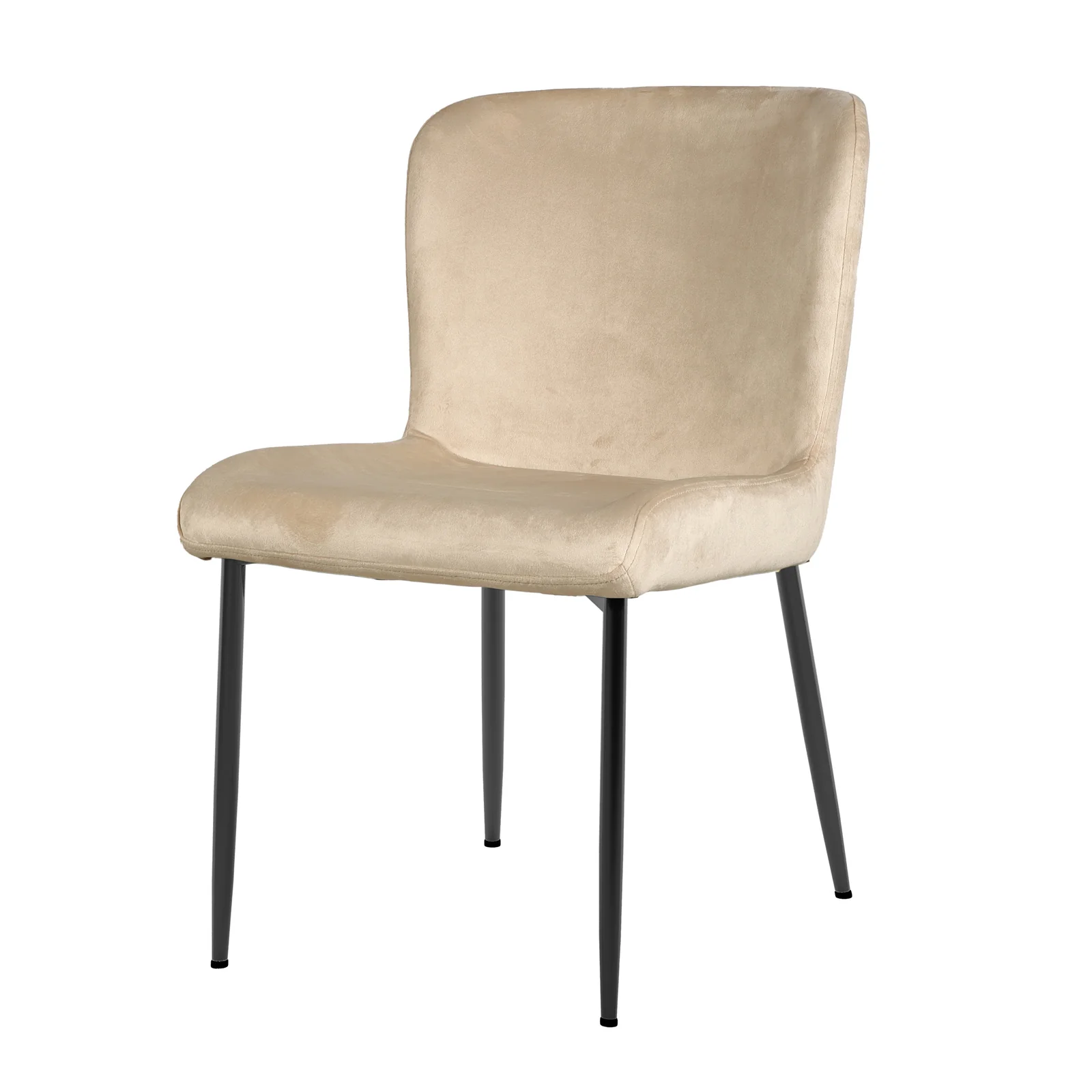 Adela Velvet Fabric Dining Chair Set of 2 in Oatmeal - Image 5