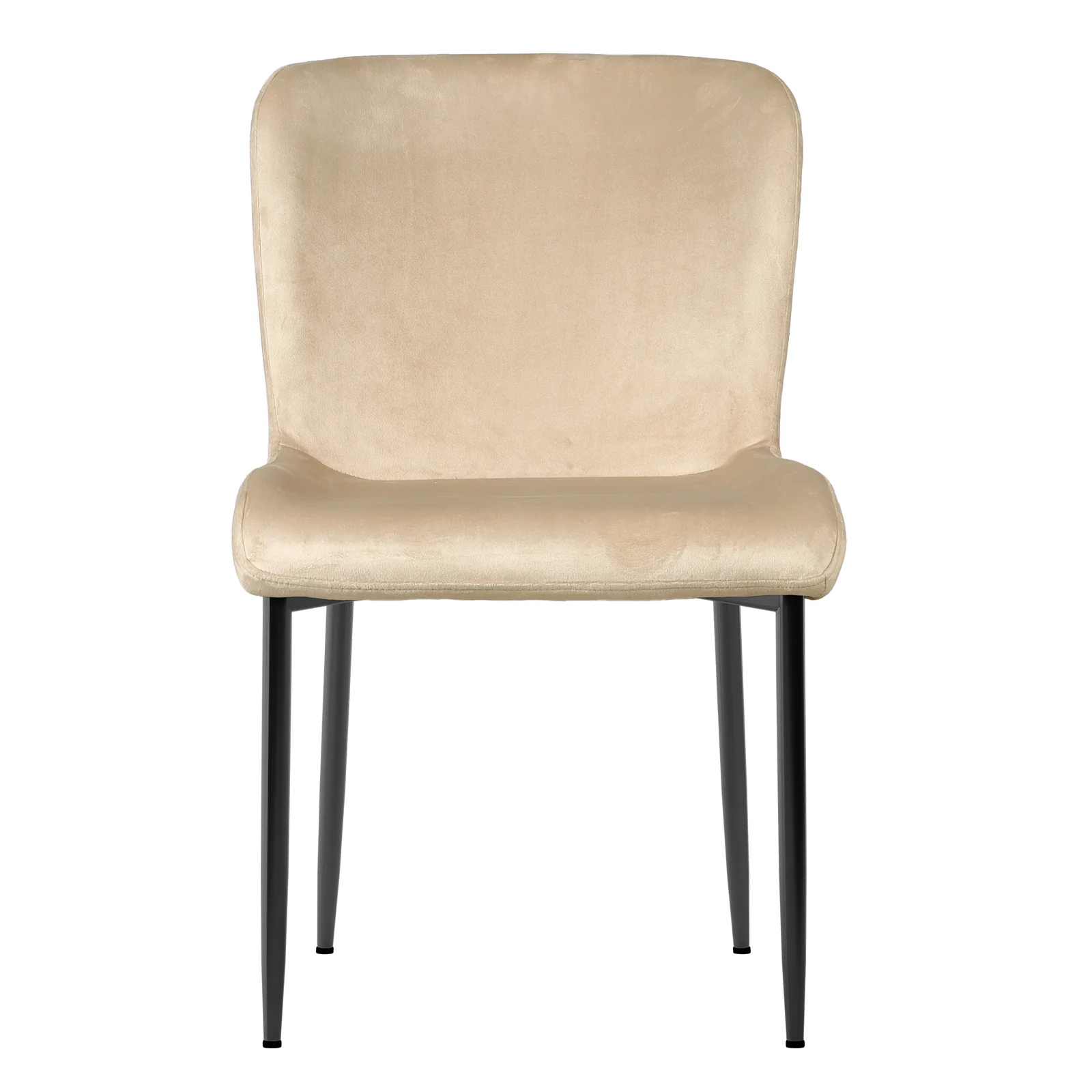 Adela Velvet Fabric Dining Chair Set of 2 in Oatmeal - Image 6