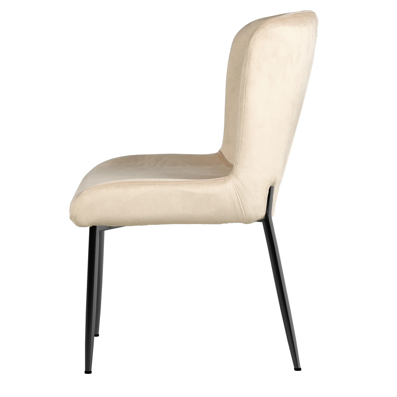 Adela Velvet Fabric Dining Chair Set of 2 in Oatmeal - Image 7