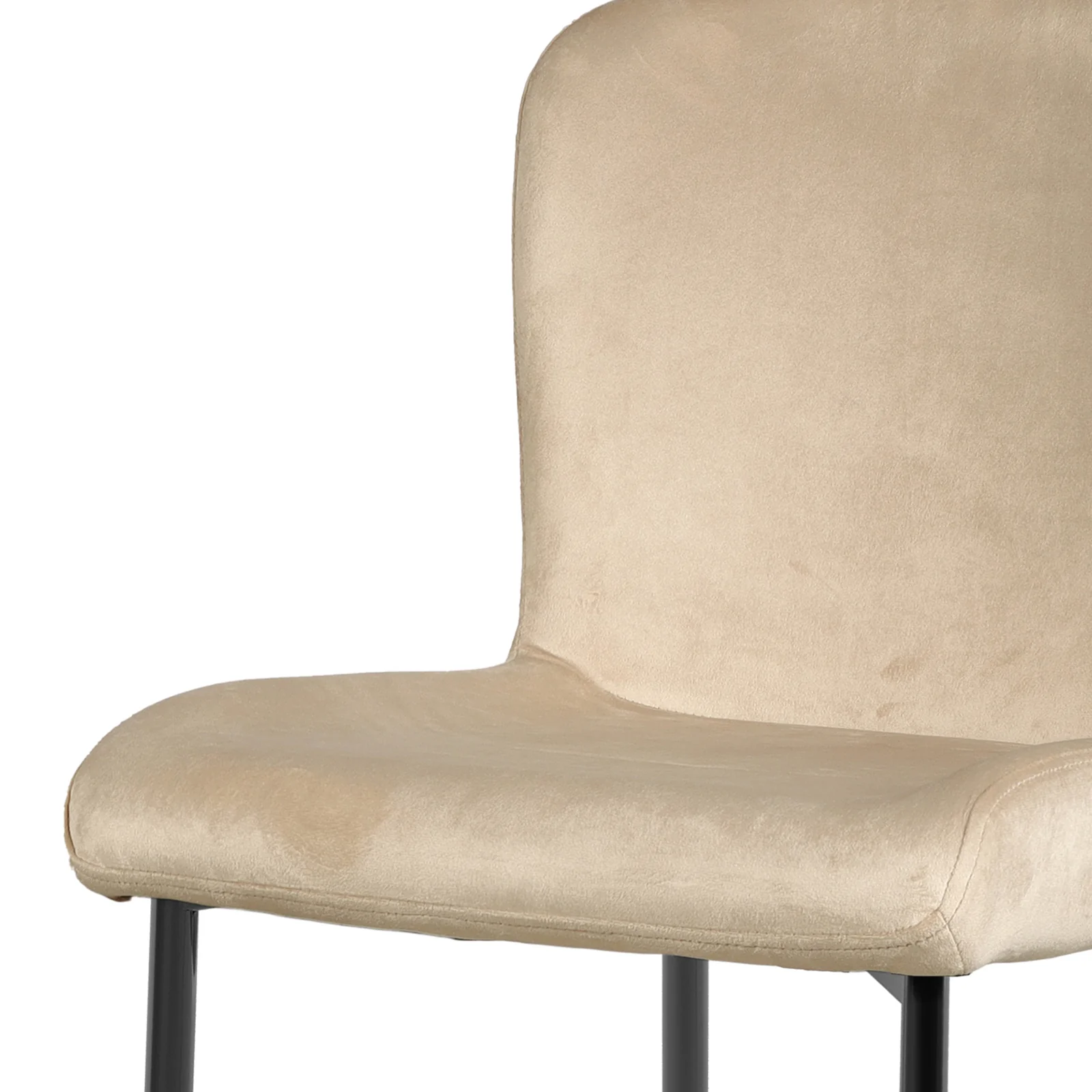 Adela Velvet Fabric Dining Chair Set of 2 in Oatmeal - Image 8