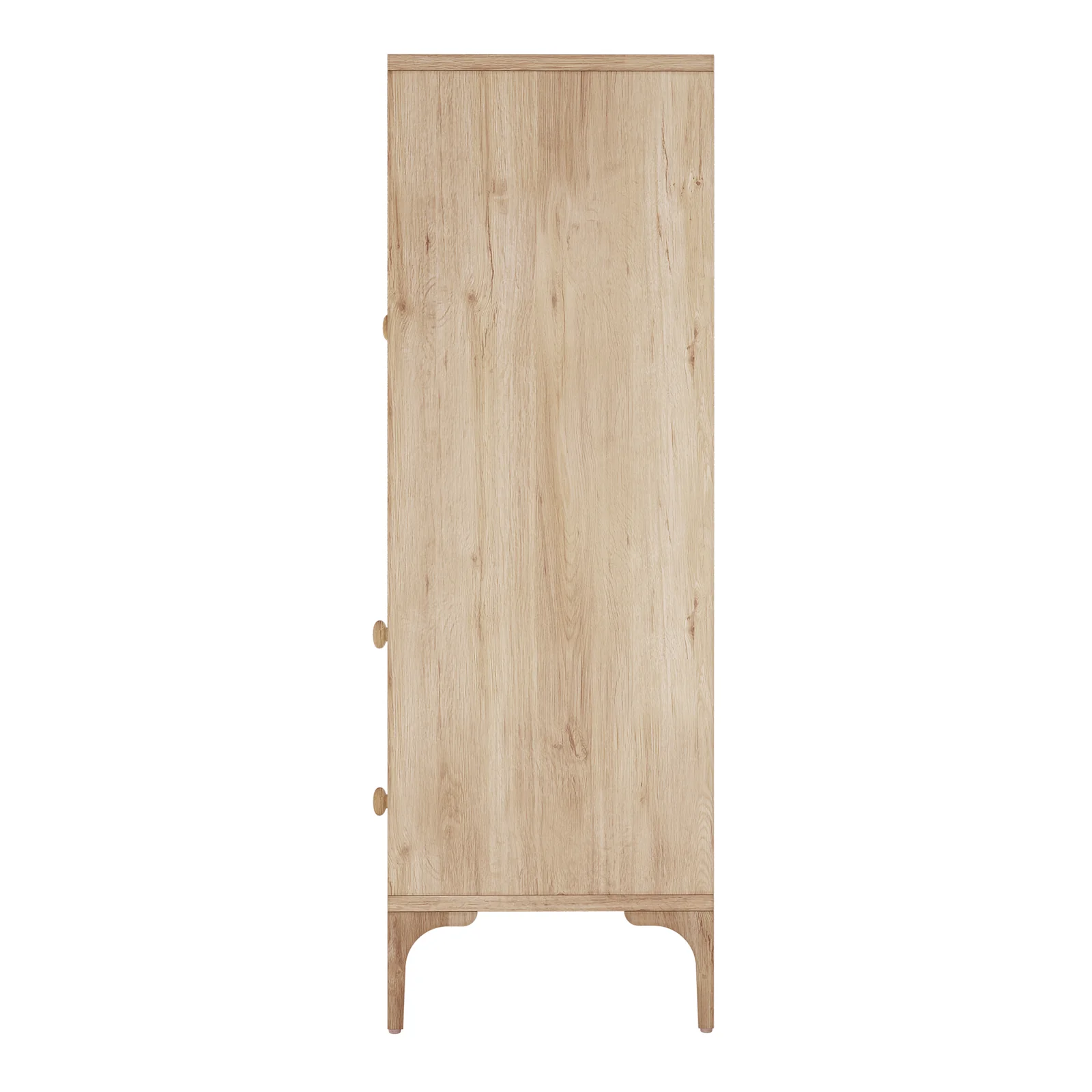 Afra 80cm Buffet Cabinet with Glass Doors in White & Natural - Image 6