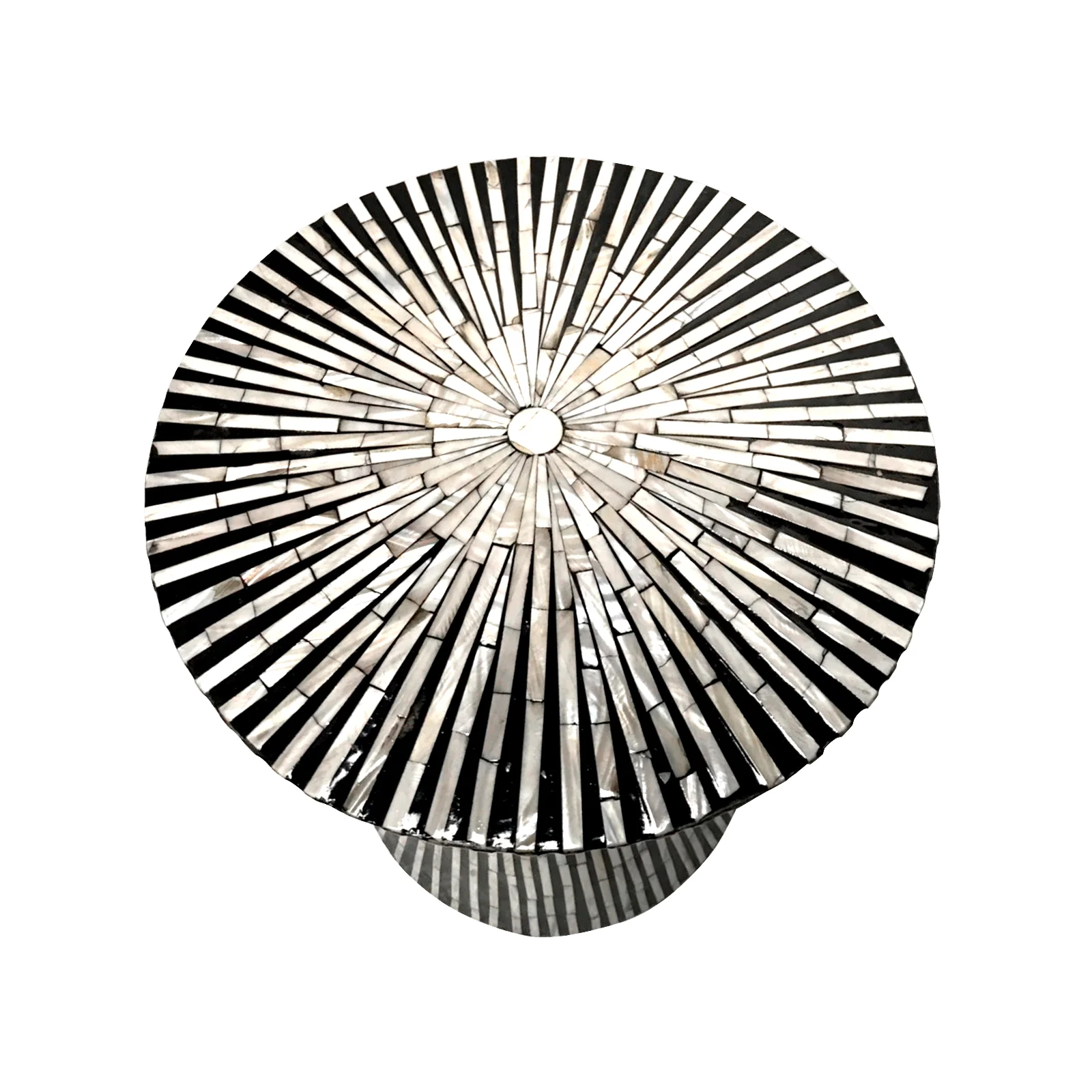 Aggie 35cm Mother of Pearl Coffee Table in Ivory & Black - Image 5