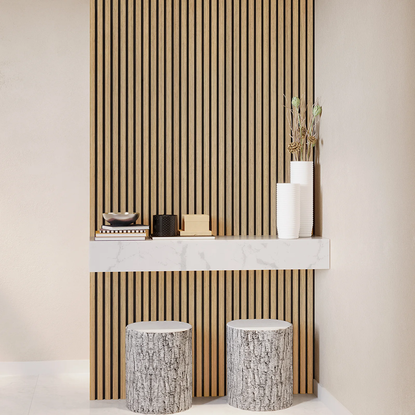 Agoran 240cm Acoustic Slat Wall Panel in Natural - Image 4