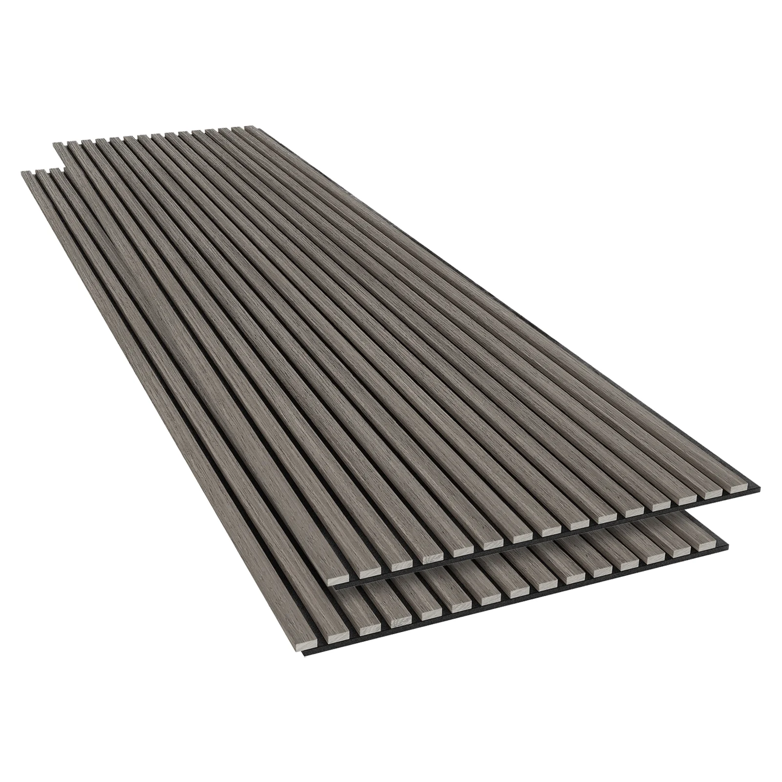 Agoran 240cm Acoustic Slat Wall Panel Set of 2 in Oak Grey