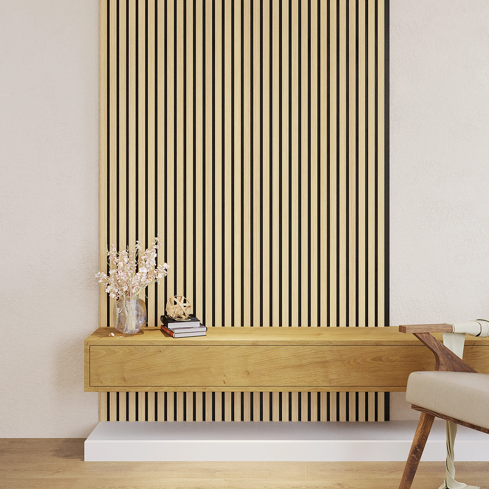 Agoran 270cm Acoustic Slat Wall Panel Set of 2 in Oak - Image 2