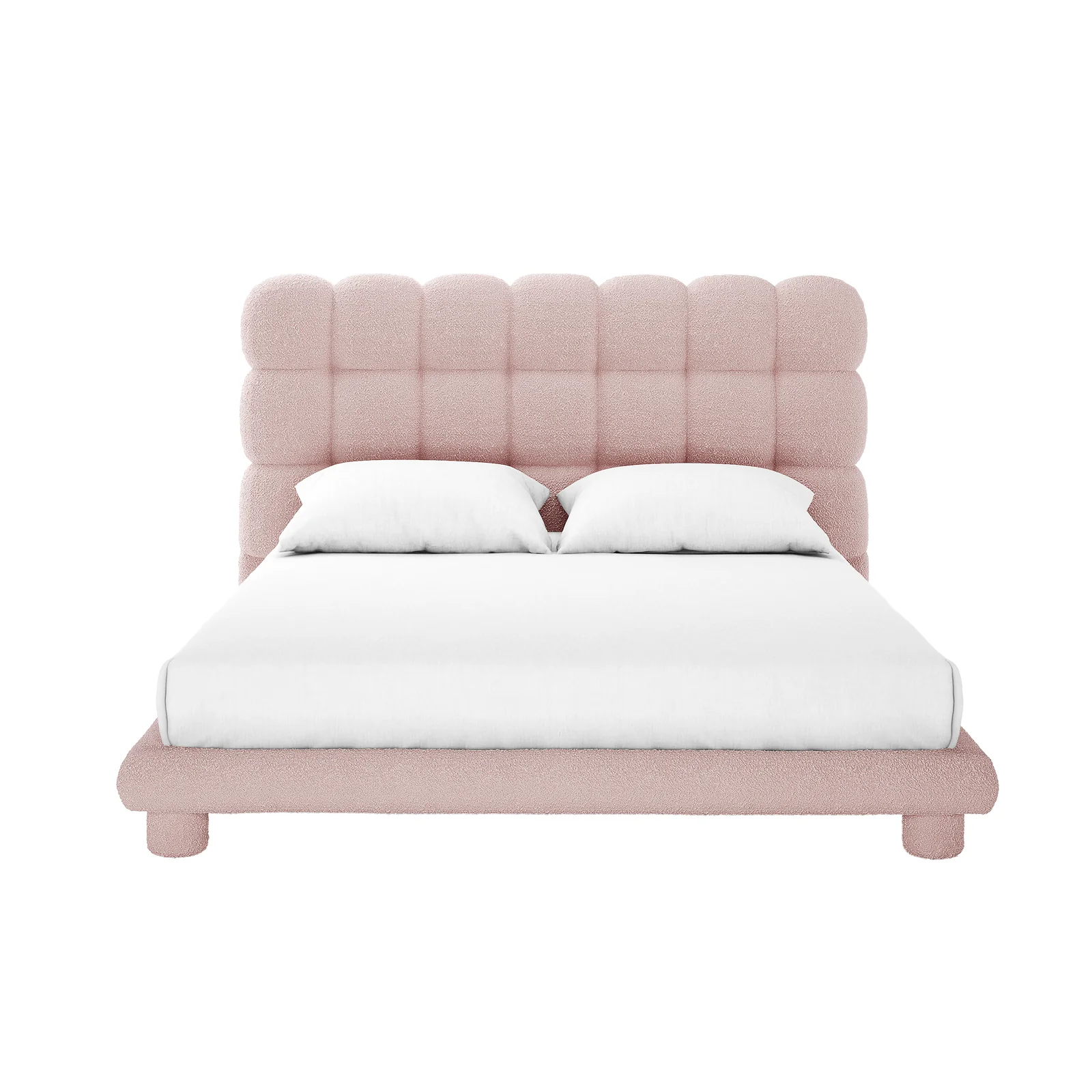 Aina Queen Boucle Bed Frame in Pink - Image 4