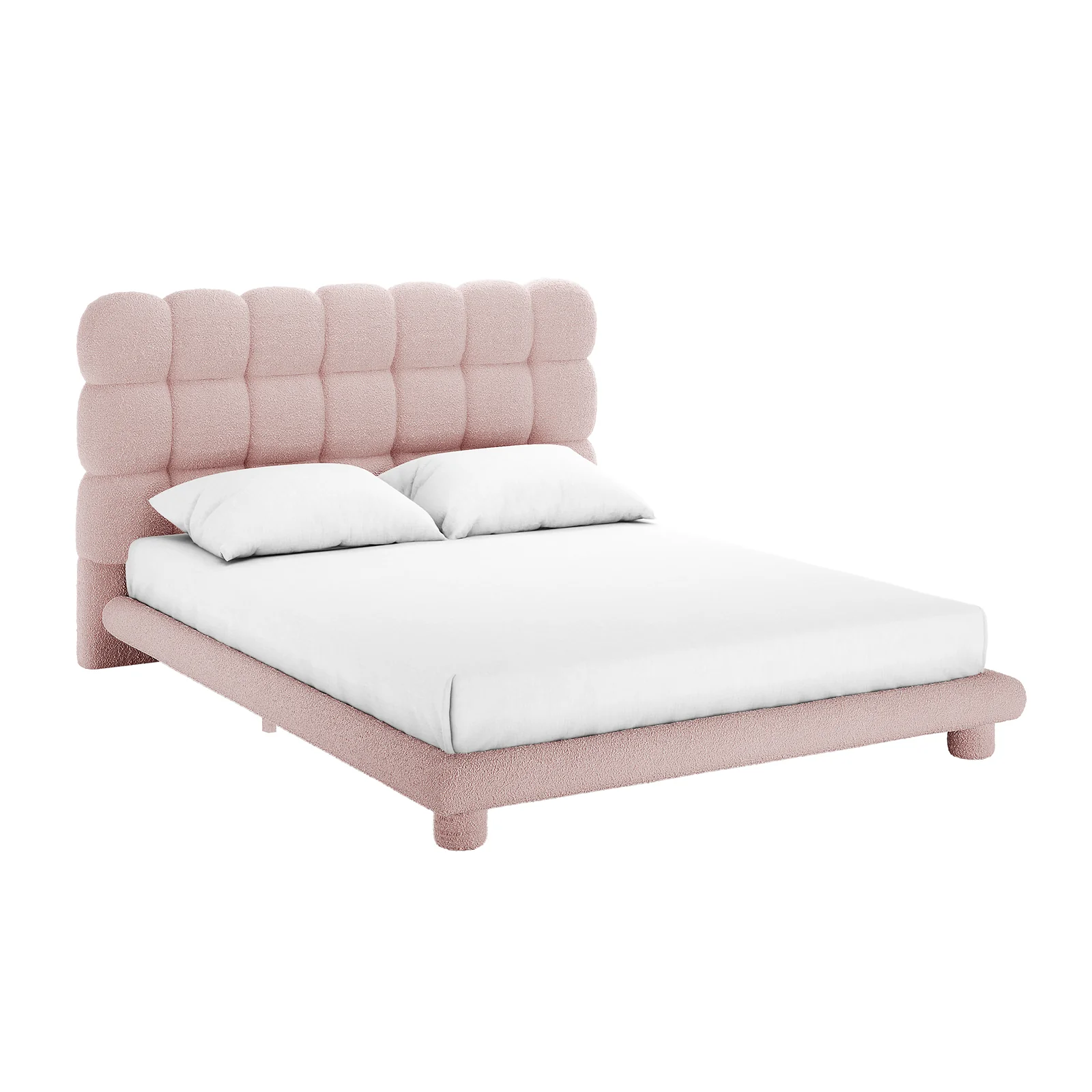 Aina Queen Boucle Bed Frame in Pink - Image 5