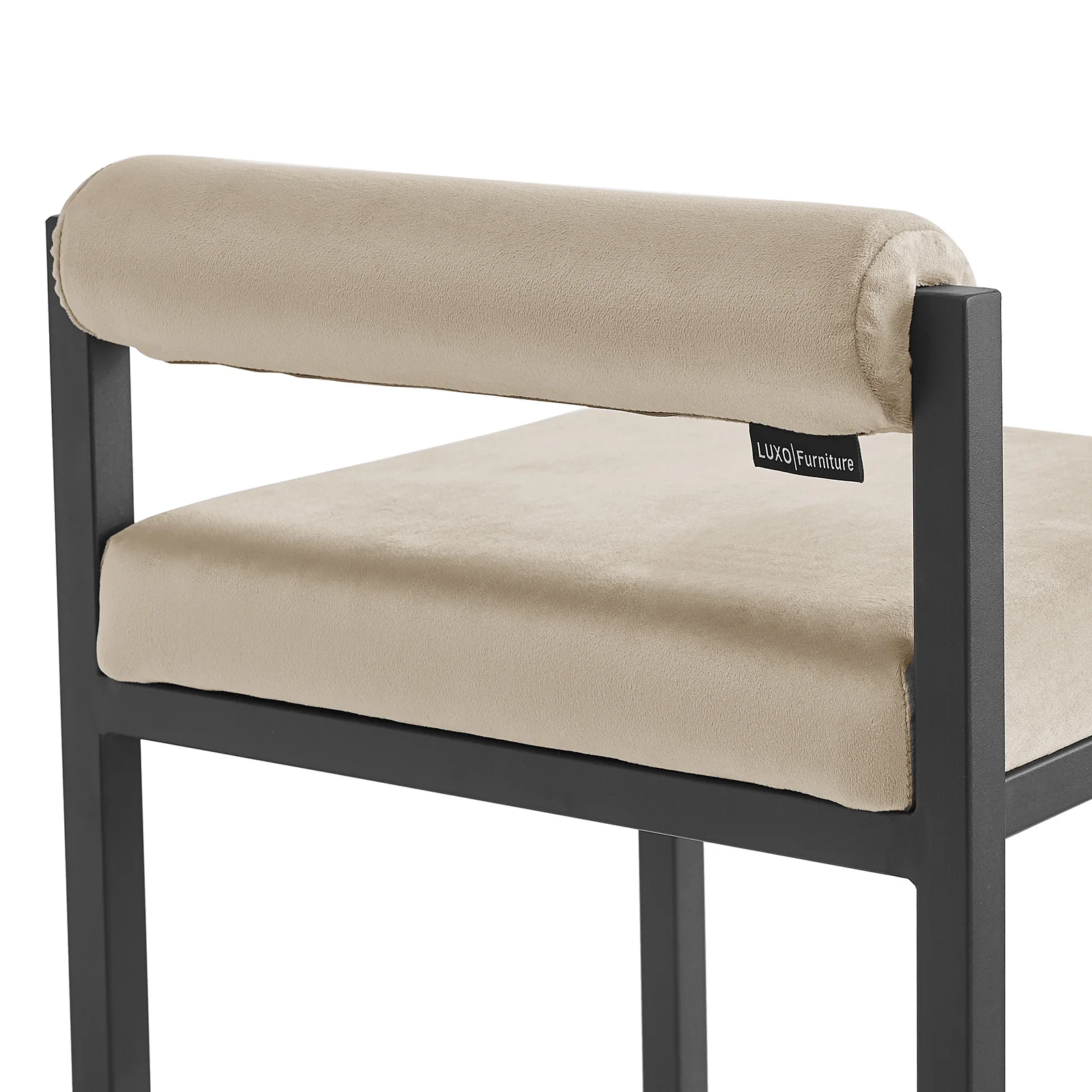 Aivy Velvet Fabric Bar Stool Set of 2 in Warm Grey - Image 9