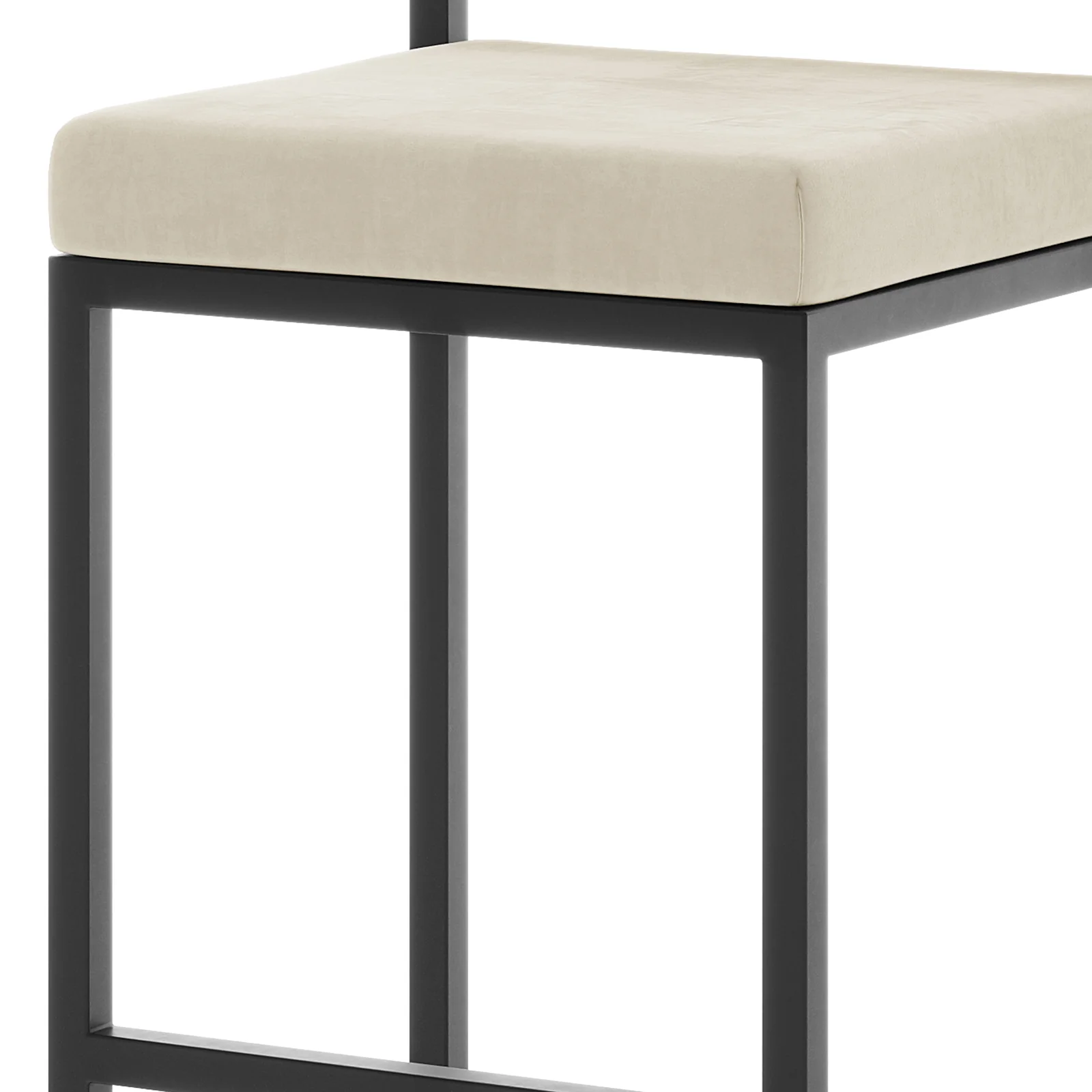 Aivy Velvet Fabric Bar Stool Set of 2 in Beige - Image 8