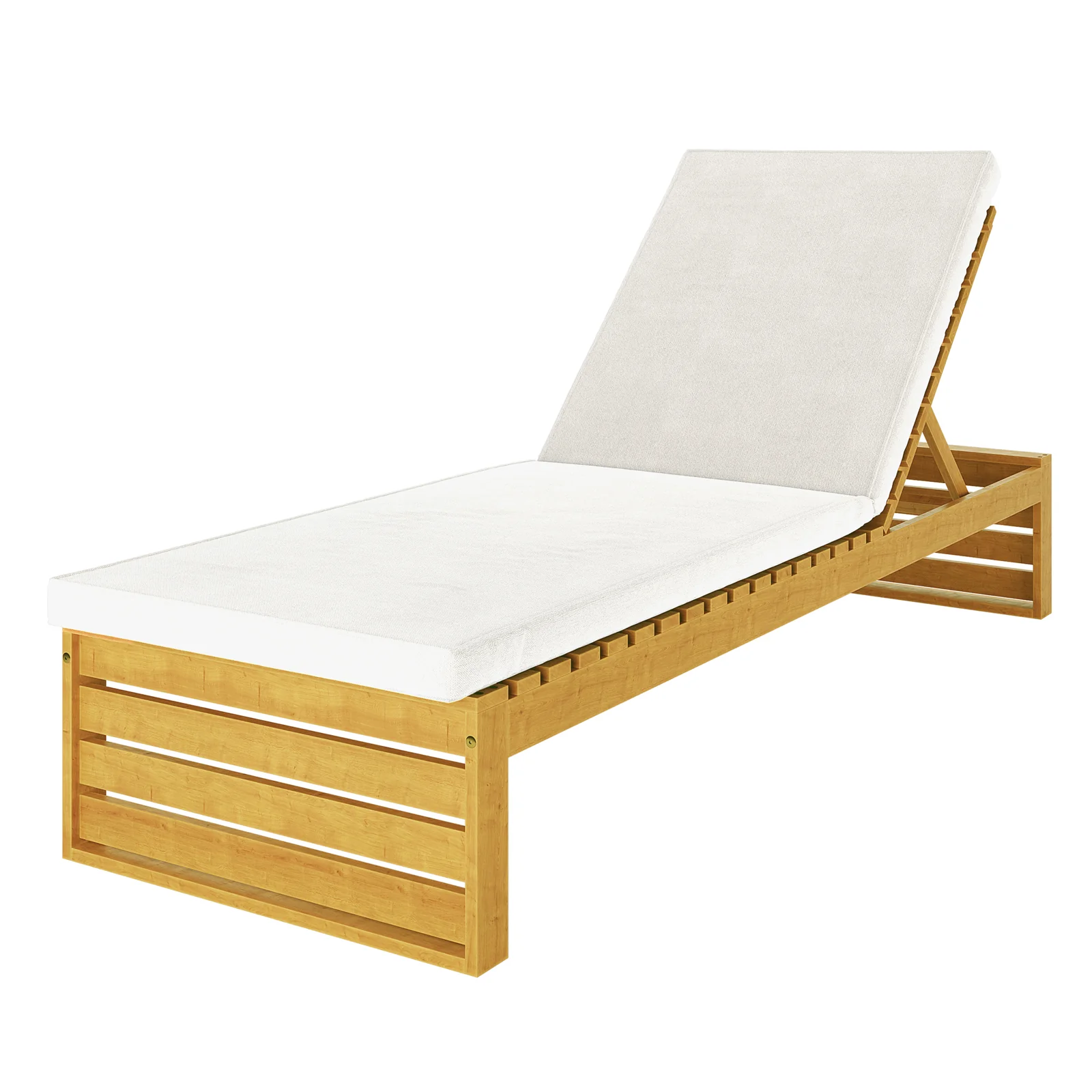 Alabat Hardwood Outdoor Sun Lounger Set of 2 in Cream - Image 6