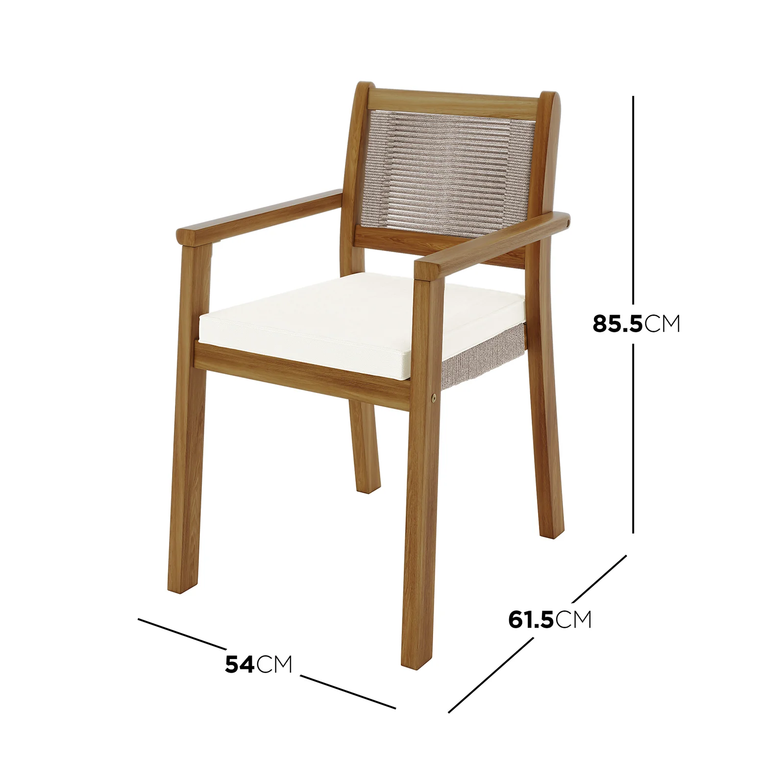 Albian 7 Seater Hardwood Outdoor Dining Set in Beige - Image 16