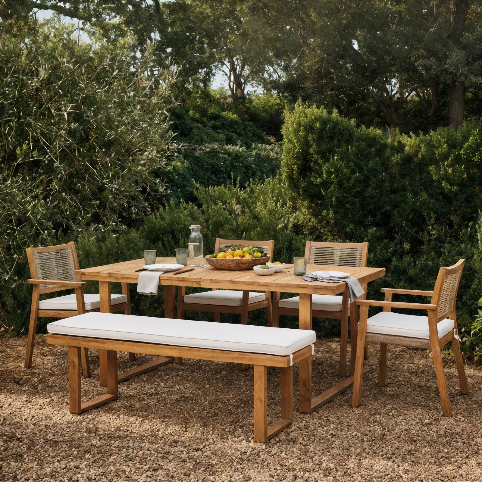 Albian 7 Seater Hardwood Outdoor Dining Set in Beige - Image 2