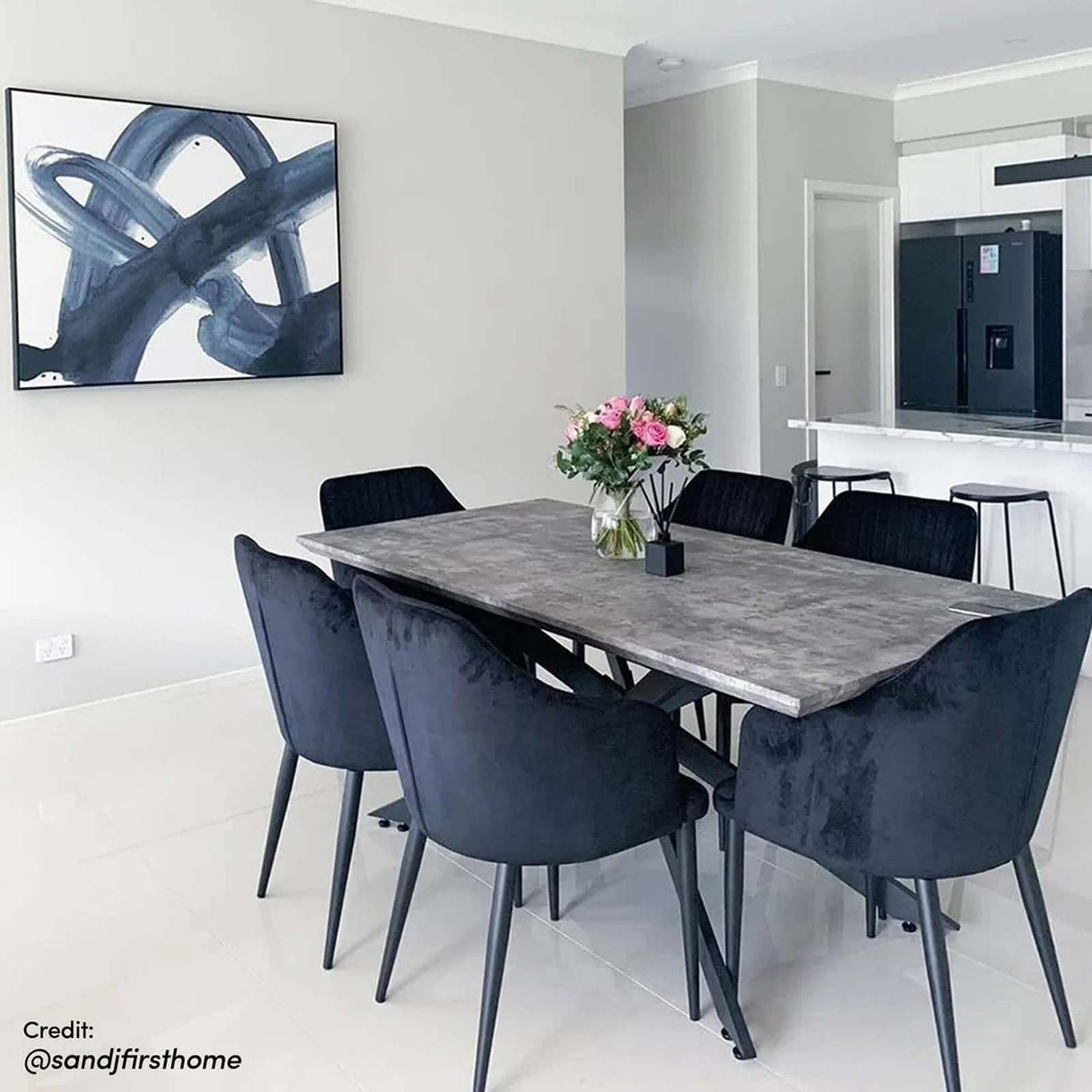 Alfred 180cm 6 Seater Pedestal Dining Table in Concrete - Image 3