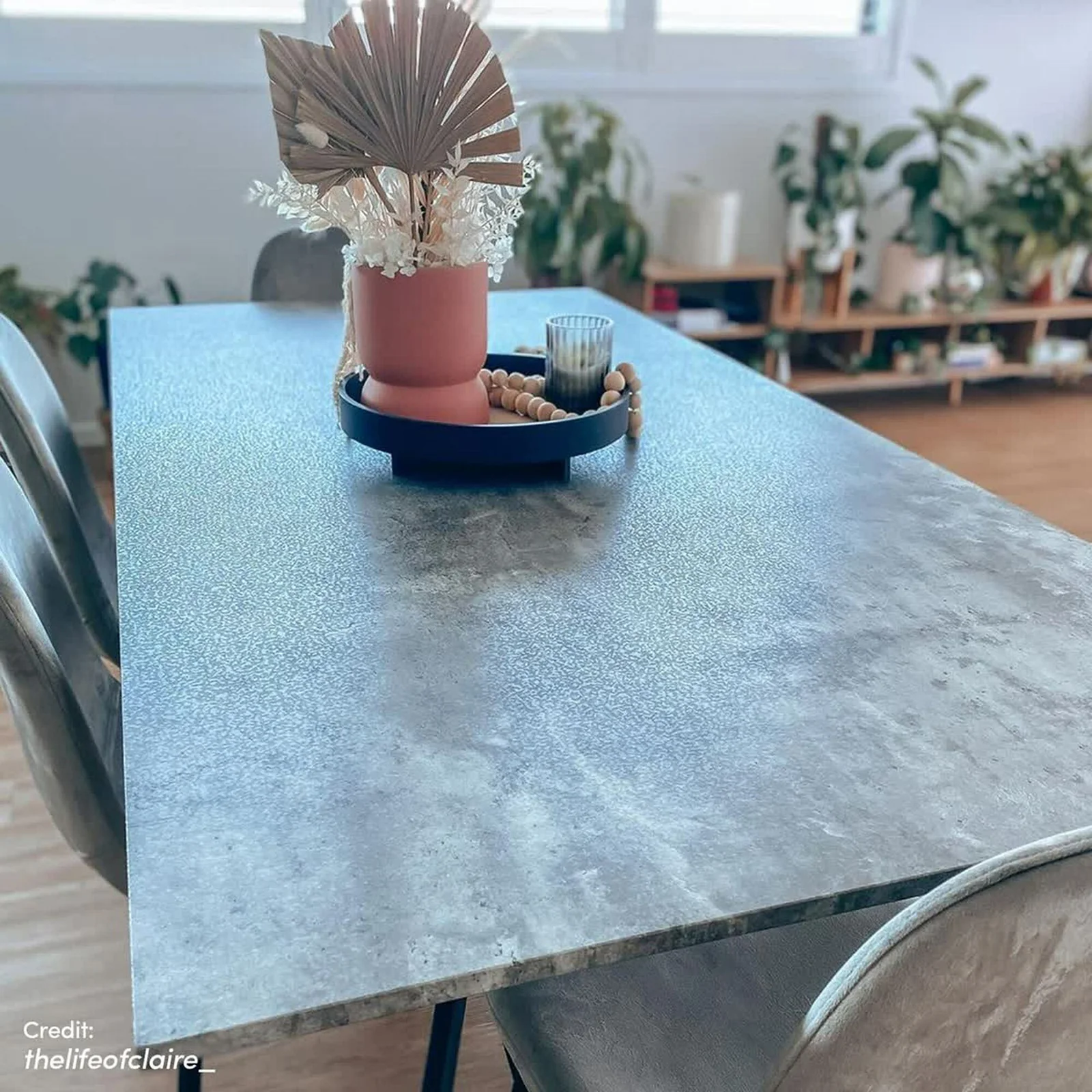 Alfred 180cm 6 Seater Pedestal Dining Table in Concrete - Image 6