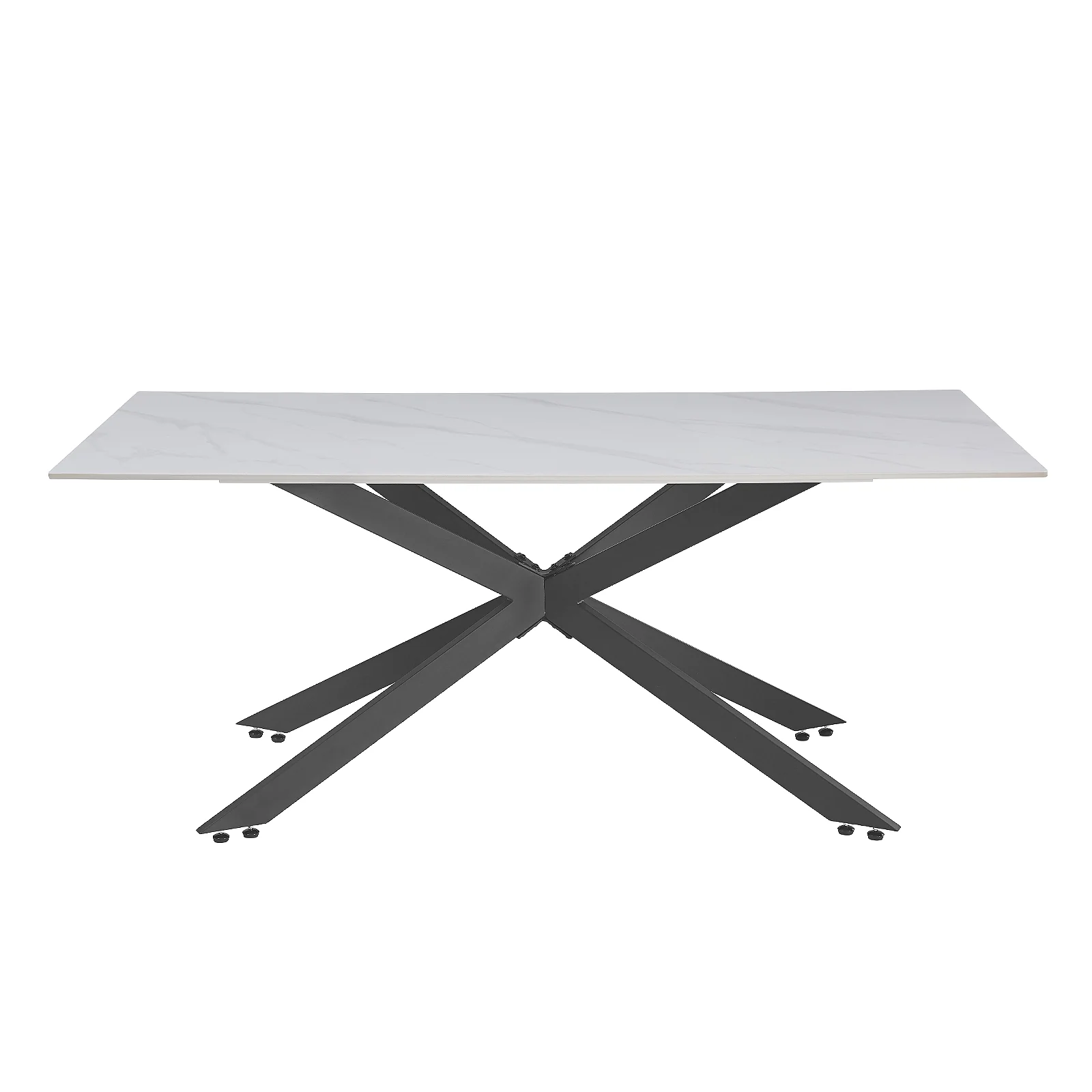 Alfred 180cm Modern Pedestal Dining Table in White Marble