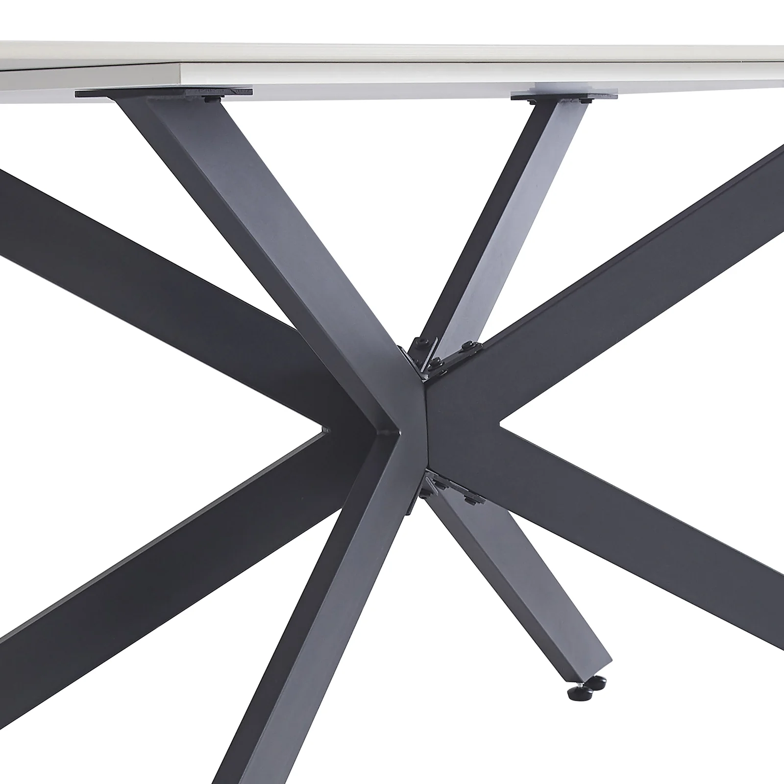 Alfred 180cm Modern Pedestal Dining Table in White Marble - Image 7