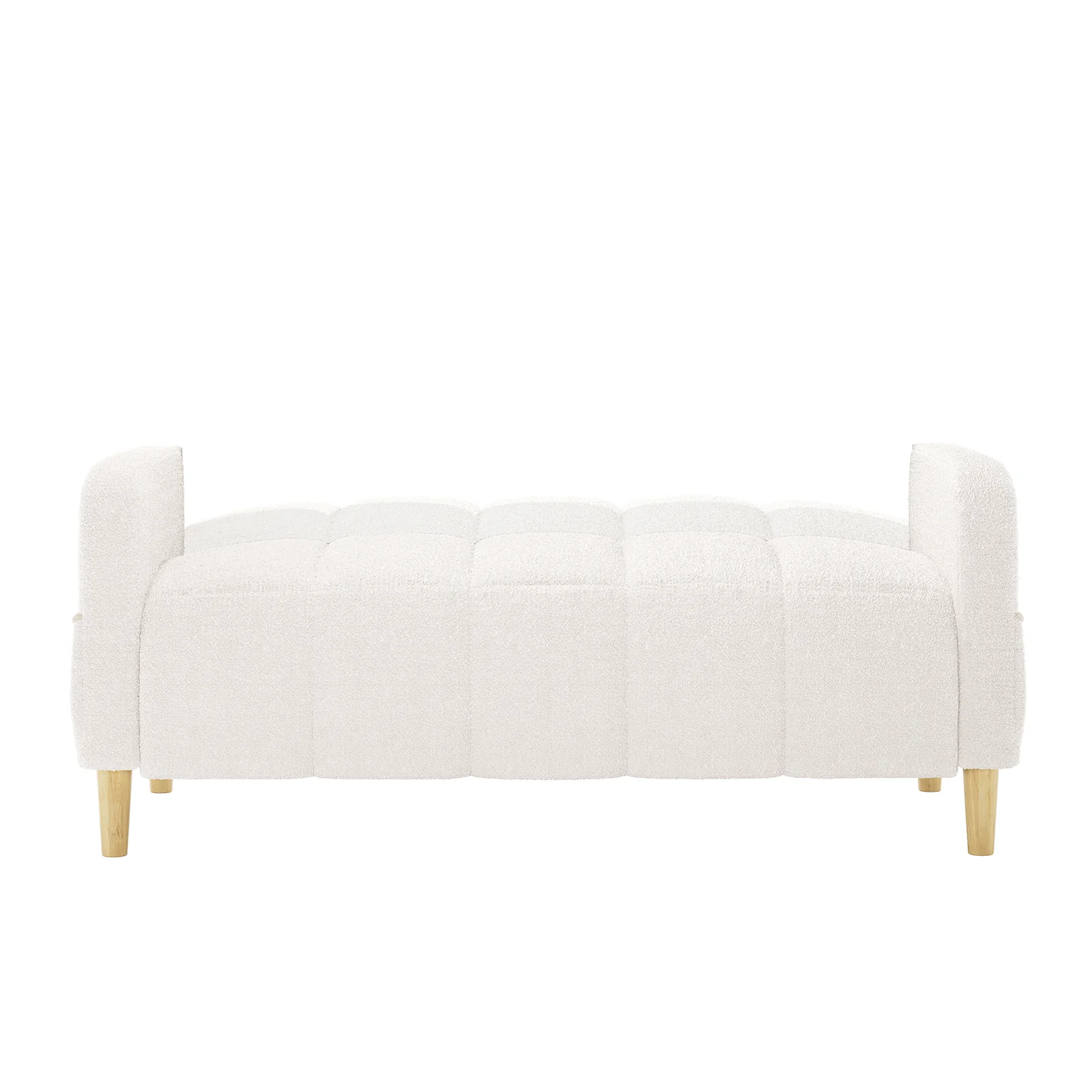 Anica 2 Seater Boucle Fabric Sofa Bed in Cream White - Image 6