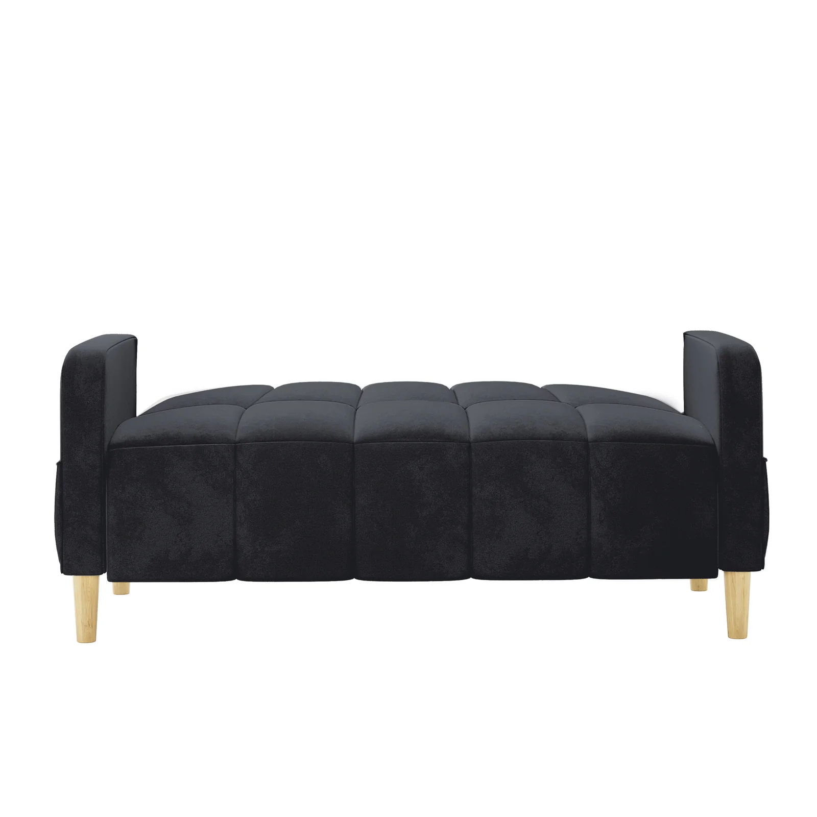Anica 2 Seater Velvet Fabric Sofa Bed in Black - Image 6