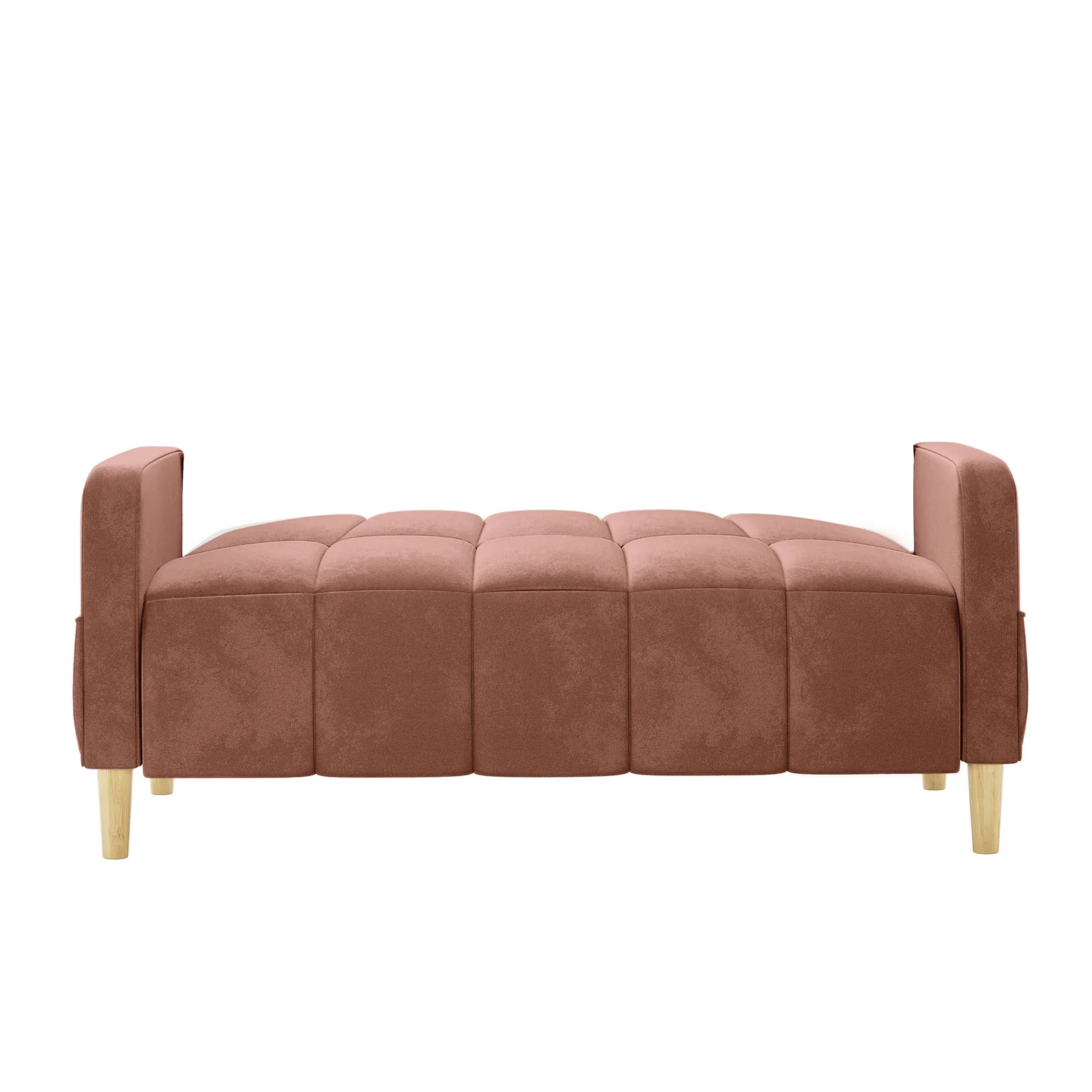 Anica 2 Seater Velvet Fabric Sofa Bed in Blush - Image 6