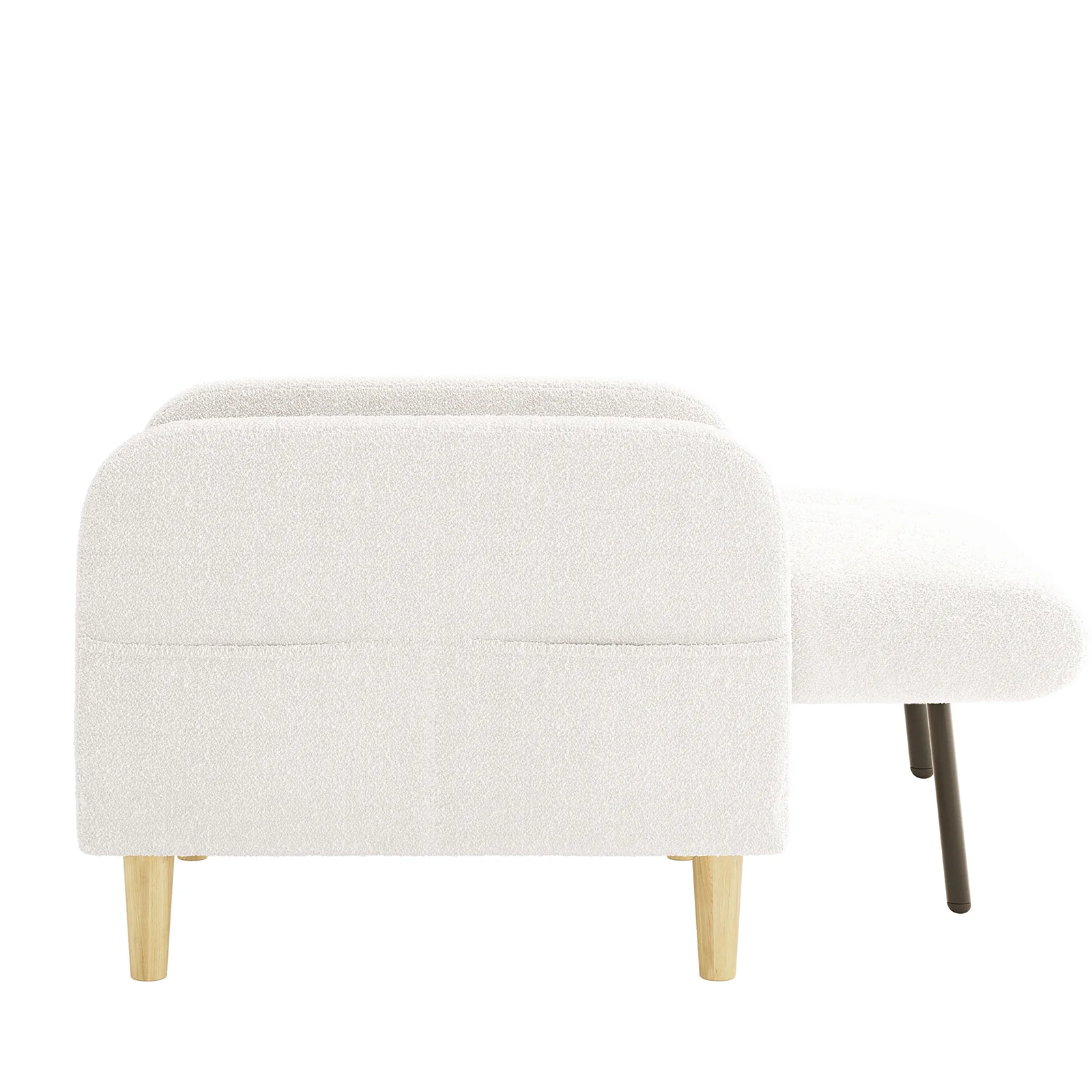 Anica 3 Seater Boucle Sofa Bed in Cream White - Image 7