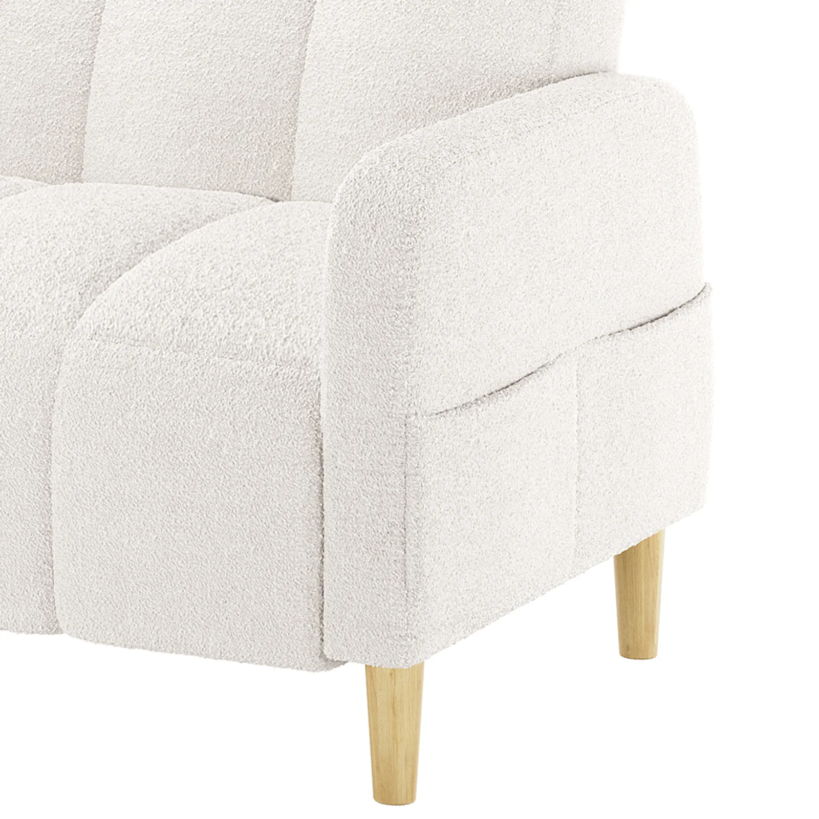 Anica 3 Seater Boucle Sofa Bed in Cream White - Image 8