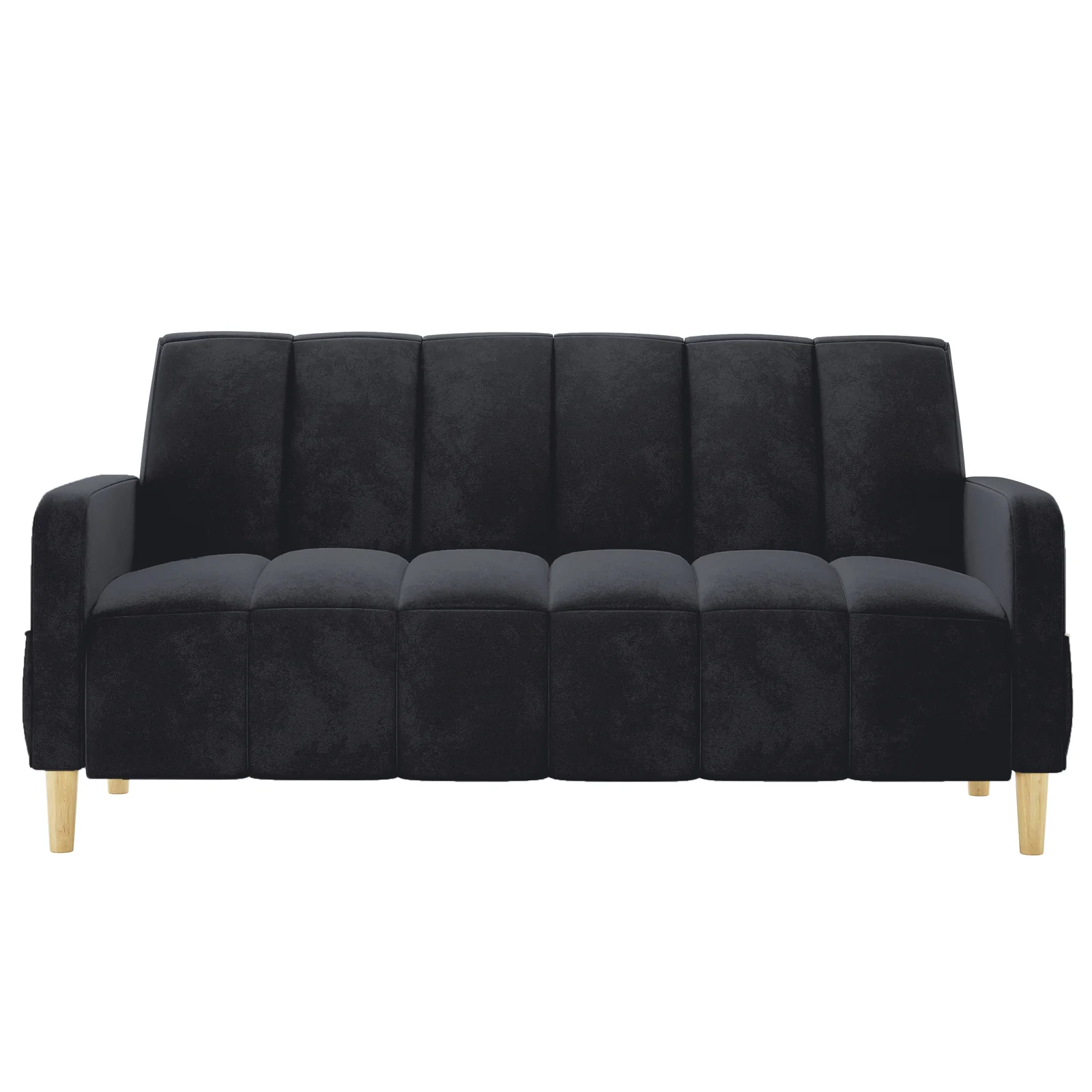 Anica 3 Seater Velvet Sofa Bed in Black