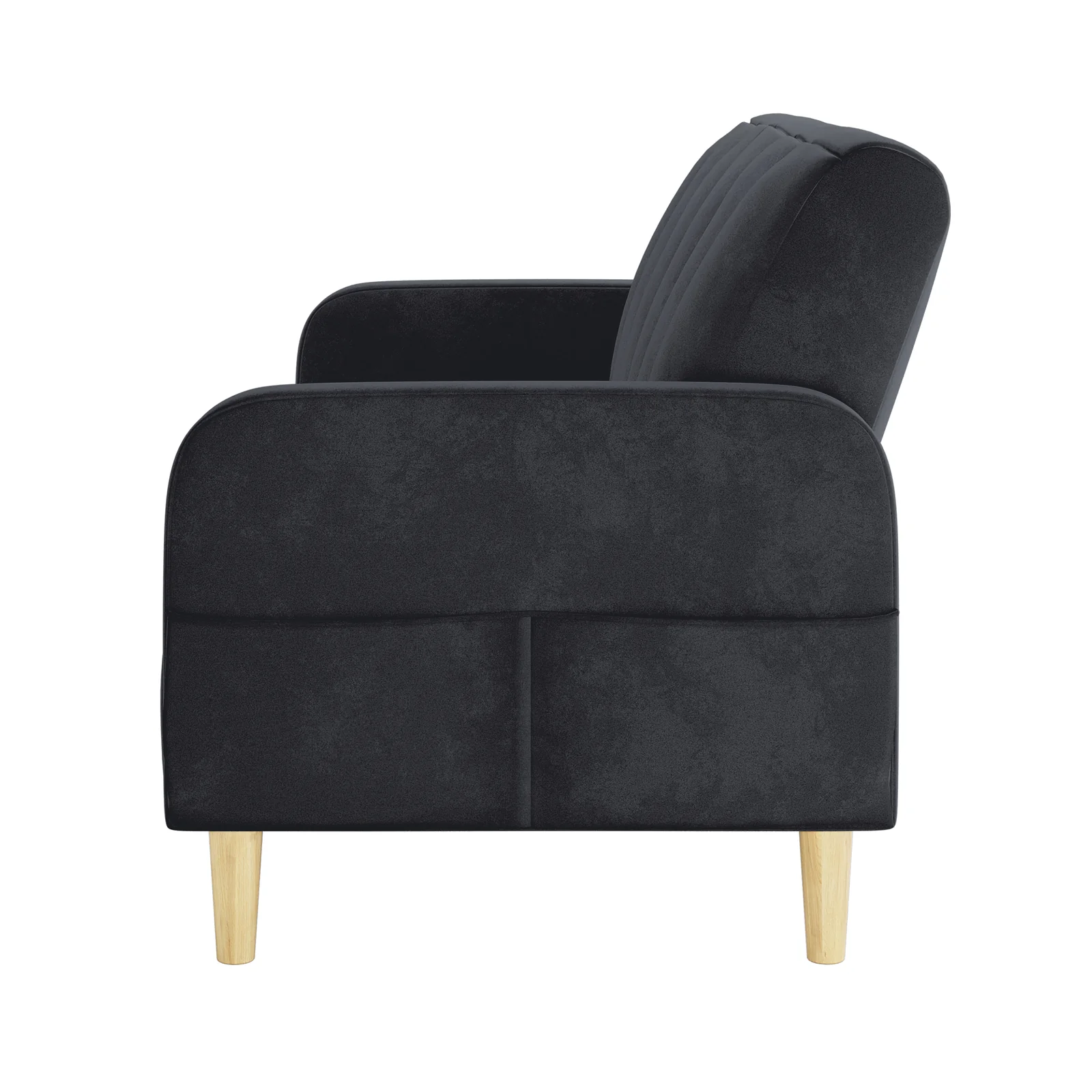 Anica 3 Seater Velvet Sofa Bed in Black - Image 5