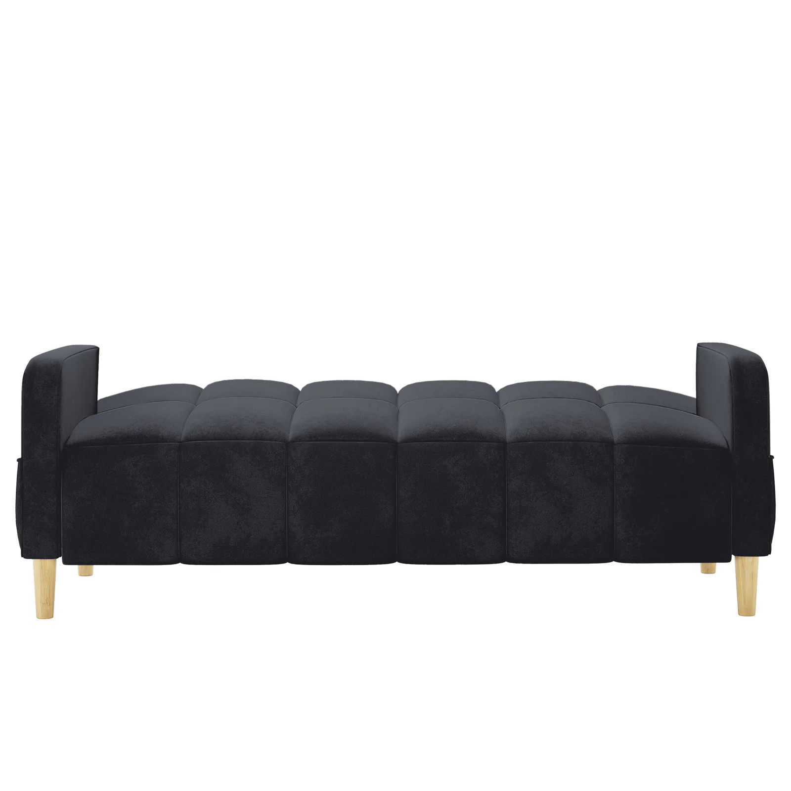 Anica 3 Seater Velvet Sofa Bed in Black - Image 6