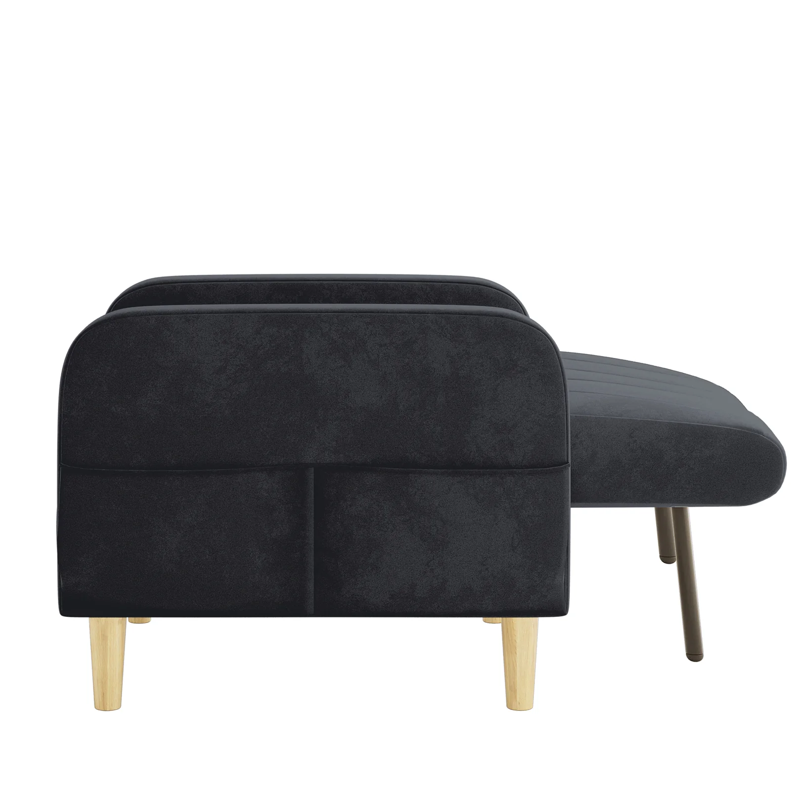 Anica 3 Seater Velvet Sofa Bed in Black - Image 7