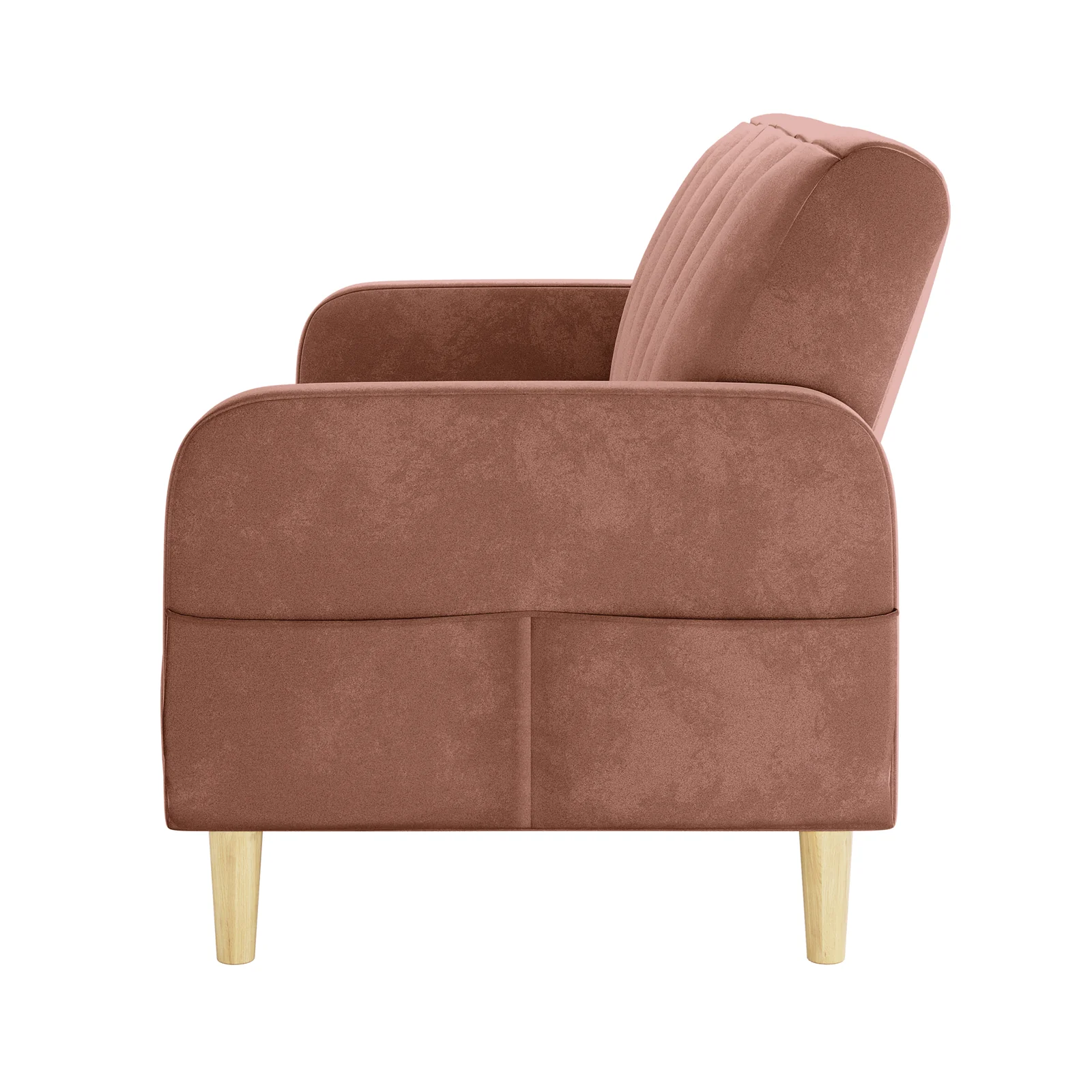 Anica 3 Seater Velvet Sofa Bed in Blush - Image 5