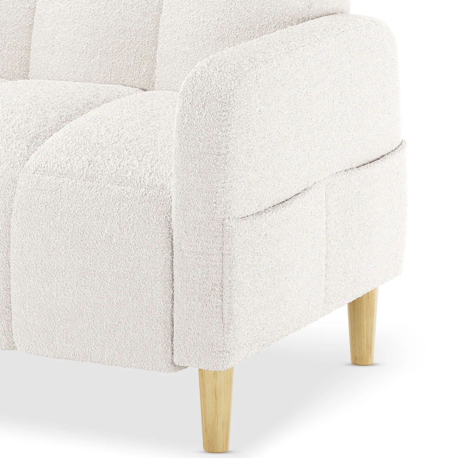 Anica 6 Seater Boucle Sofa Bed Set in Cream White - Image 11