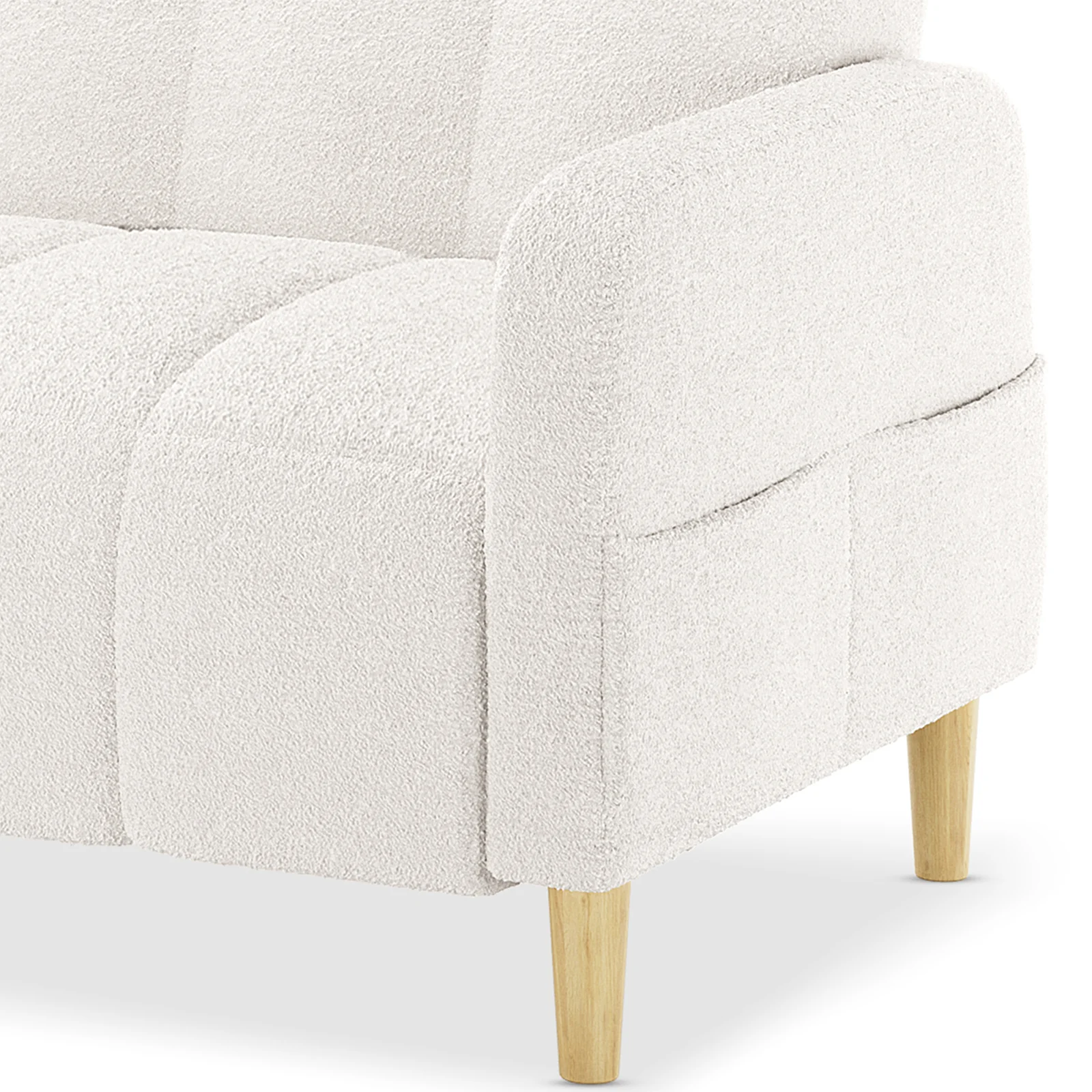 Anica 6 Seater Boucle Sofa Bed Set in Cream White - Image 17