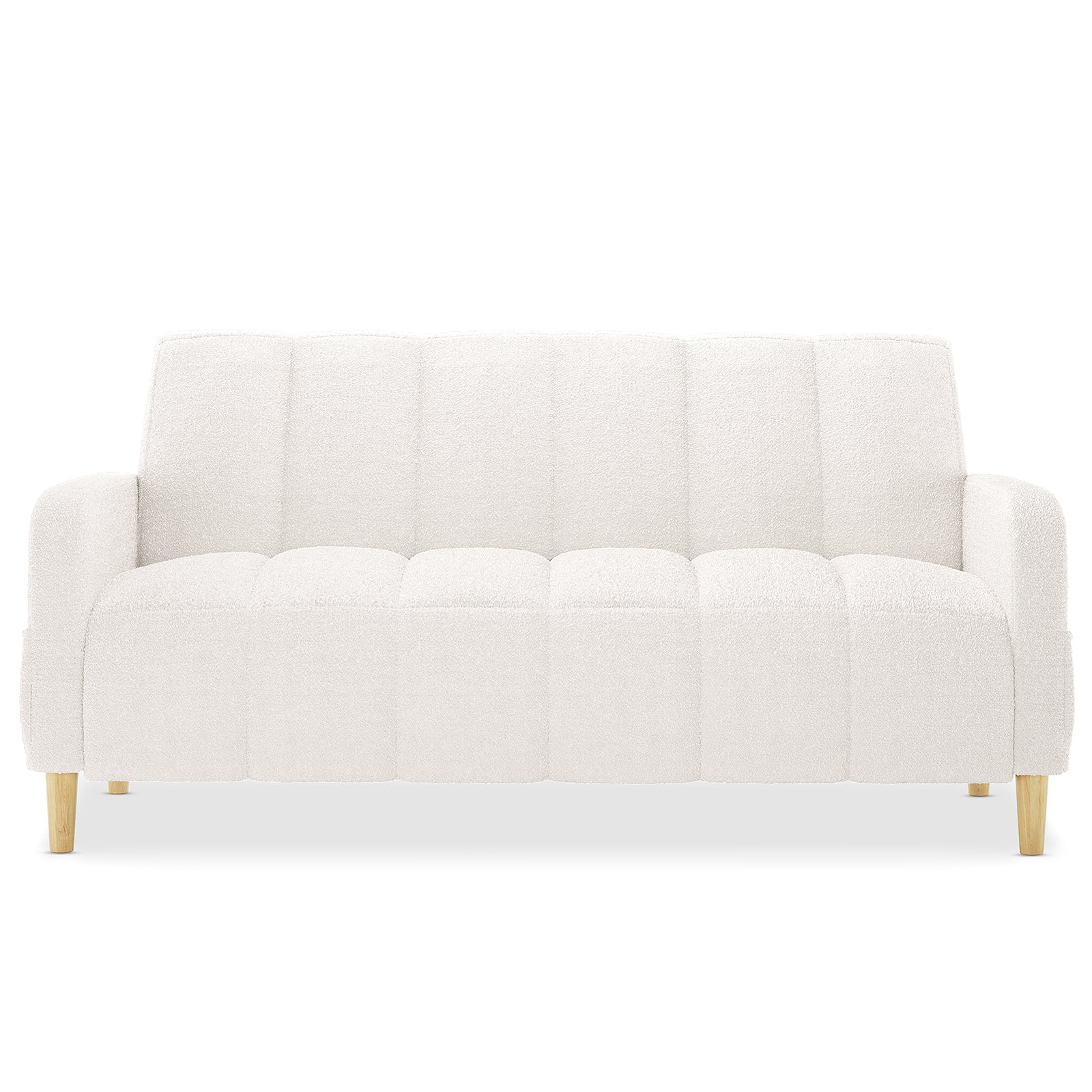 Anica 6 Seater Boucle Sofa Bed Set in Cream White - Image 6