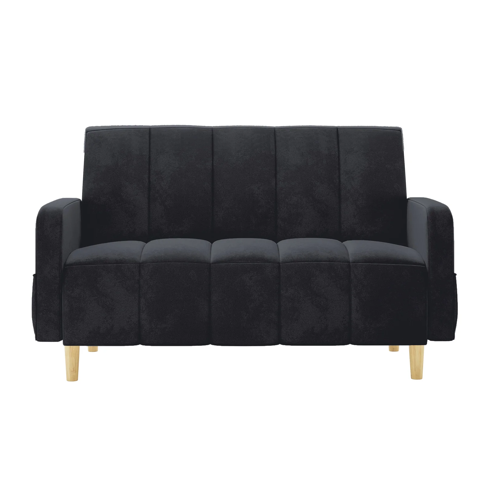 Anica 6 Seater Velvet Fabric Sofa Bed Set in Black - Image 12