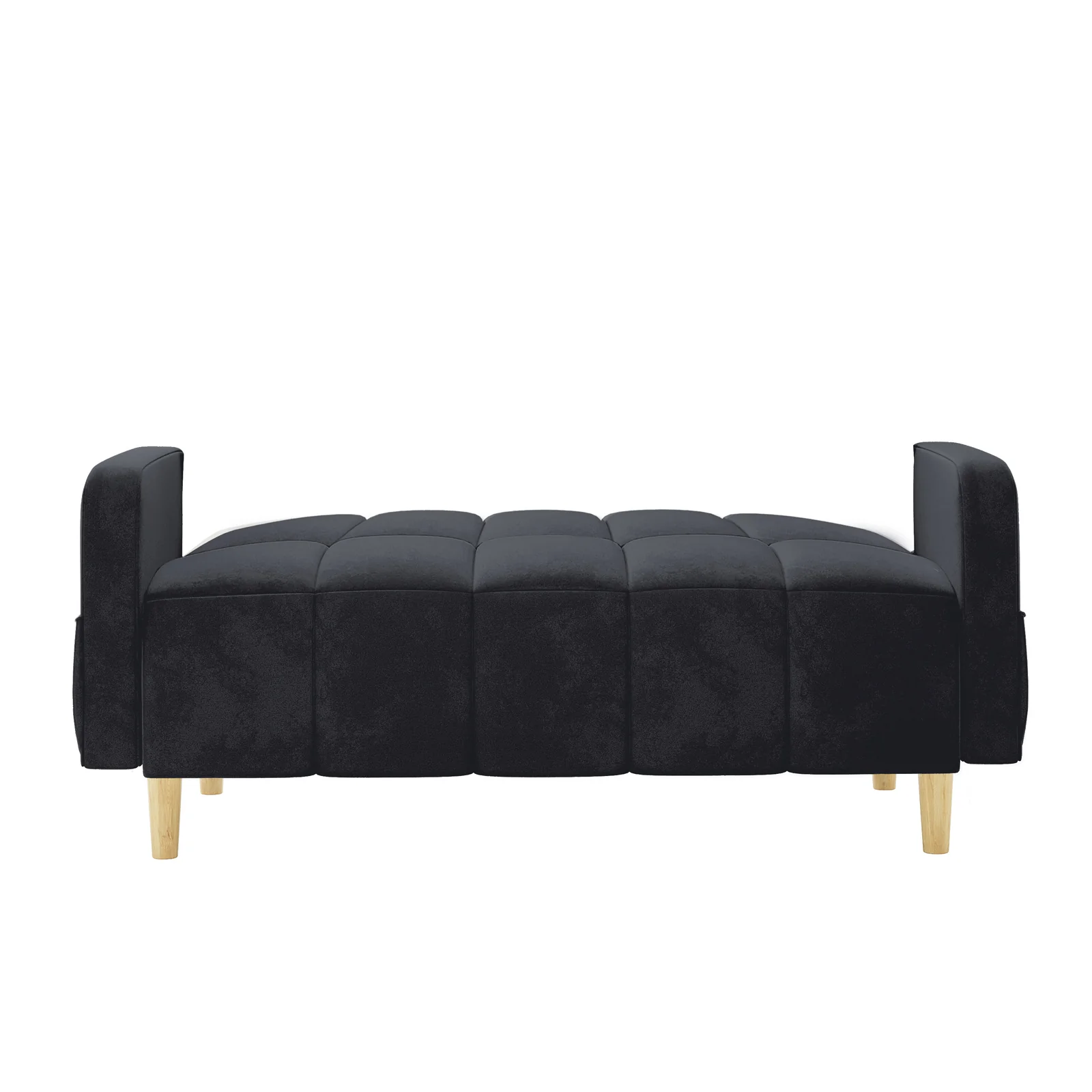 Anica 6 Seater Velvet Fabric Sofa Bed Set in Black - Image 15