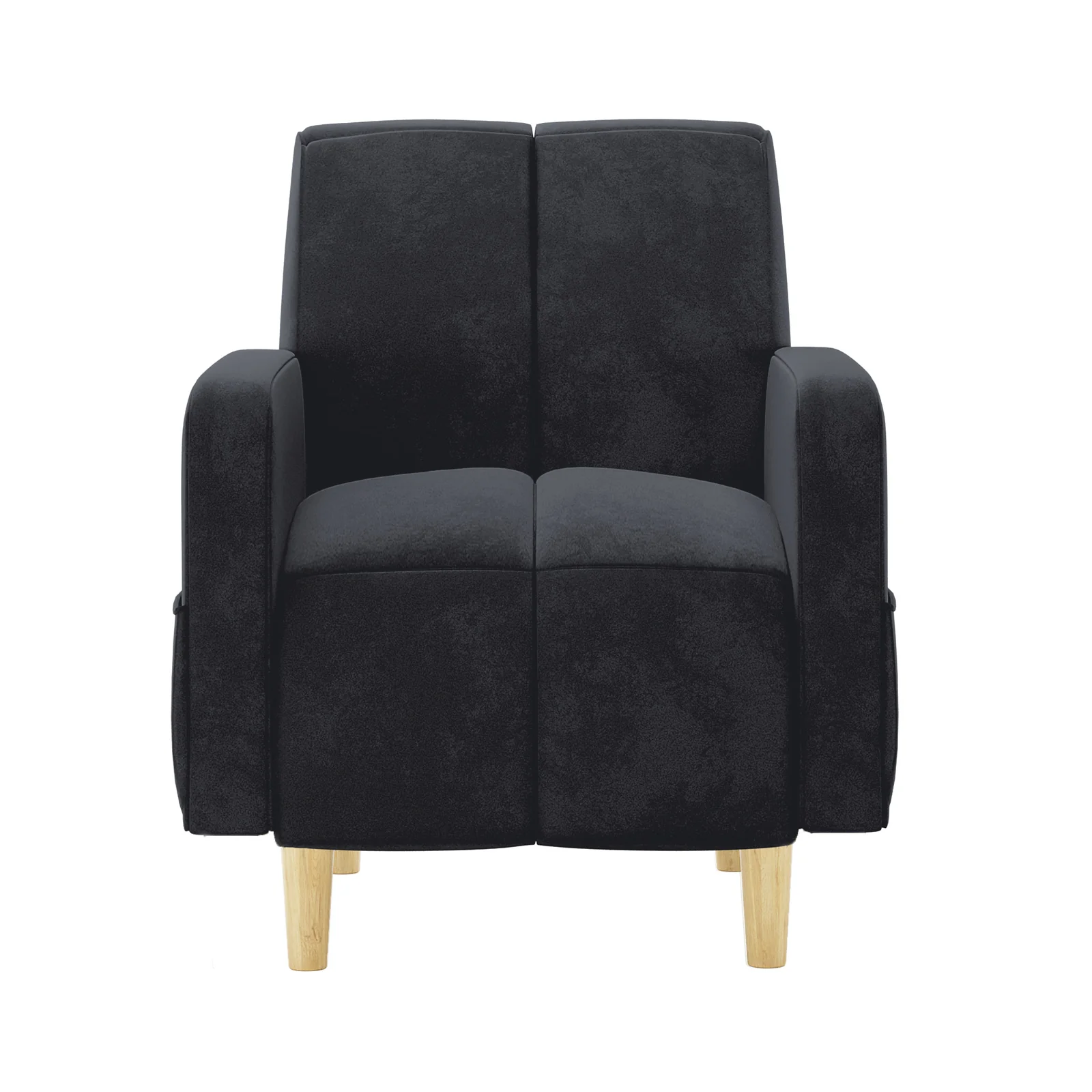 Anica 6 Seater Velvet Fabric Sofa Bed Set in Black - Image 18