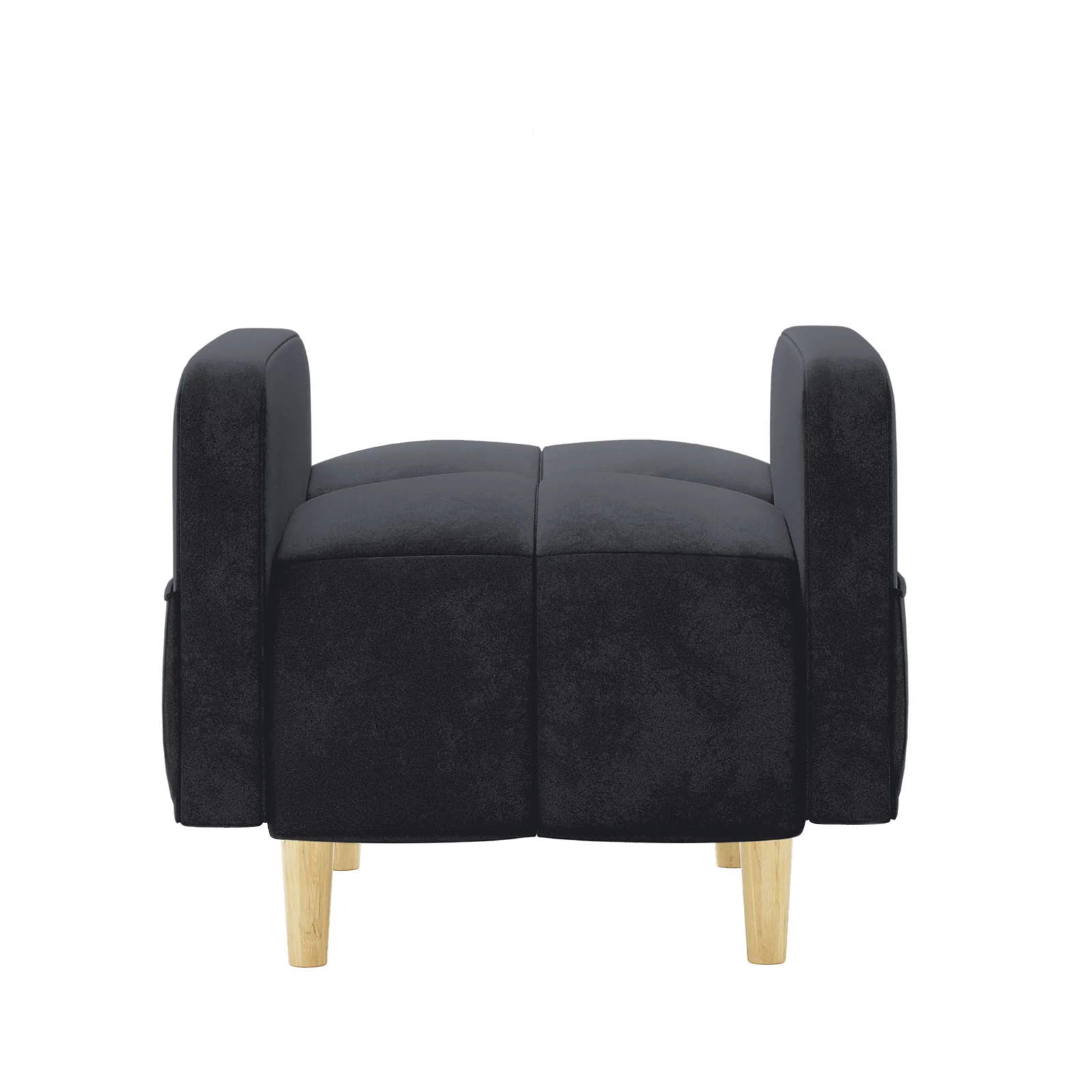 Anica 6 Seater Velvet Fabric Sofa Bed Set in Black - Image 21