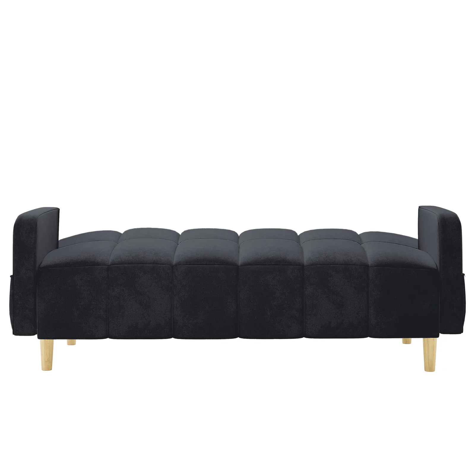 Anica 6 Seater Velvet Fabric Sofa Bed Set in Black - Image 9