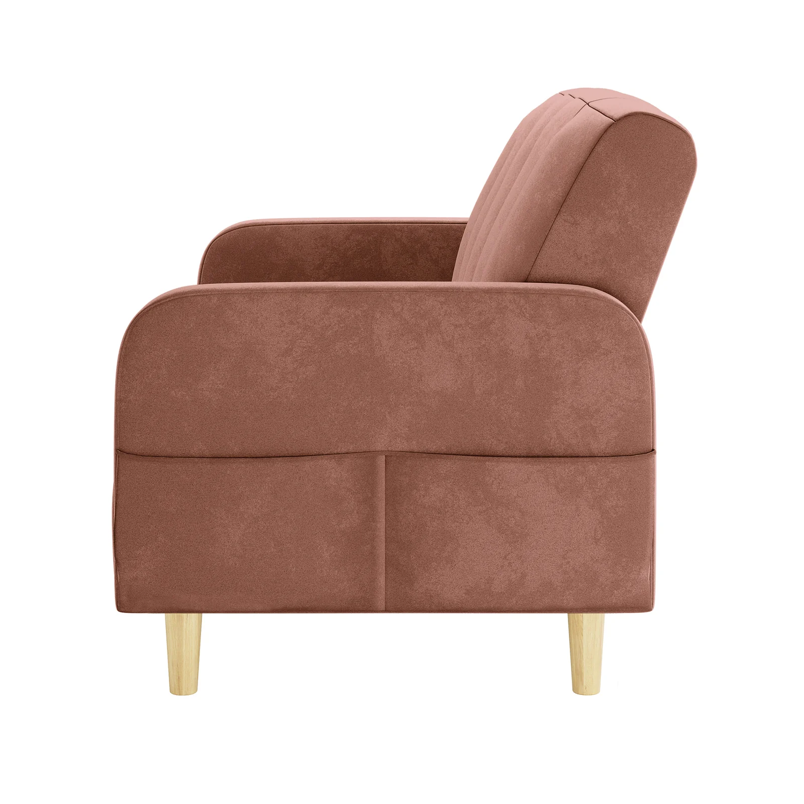 Anica 6 Seater Velvet Fabric Sofa Bed Set in Blush - Image 14