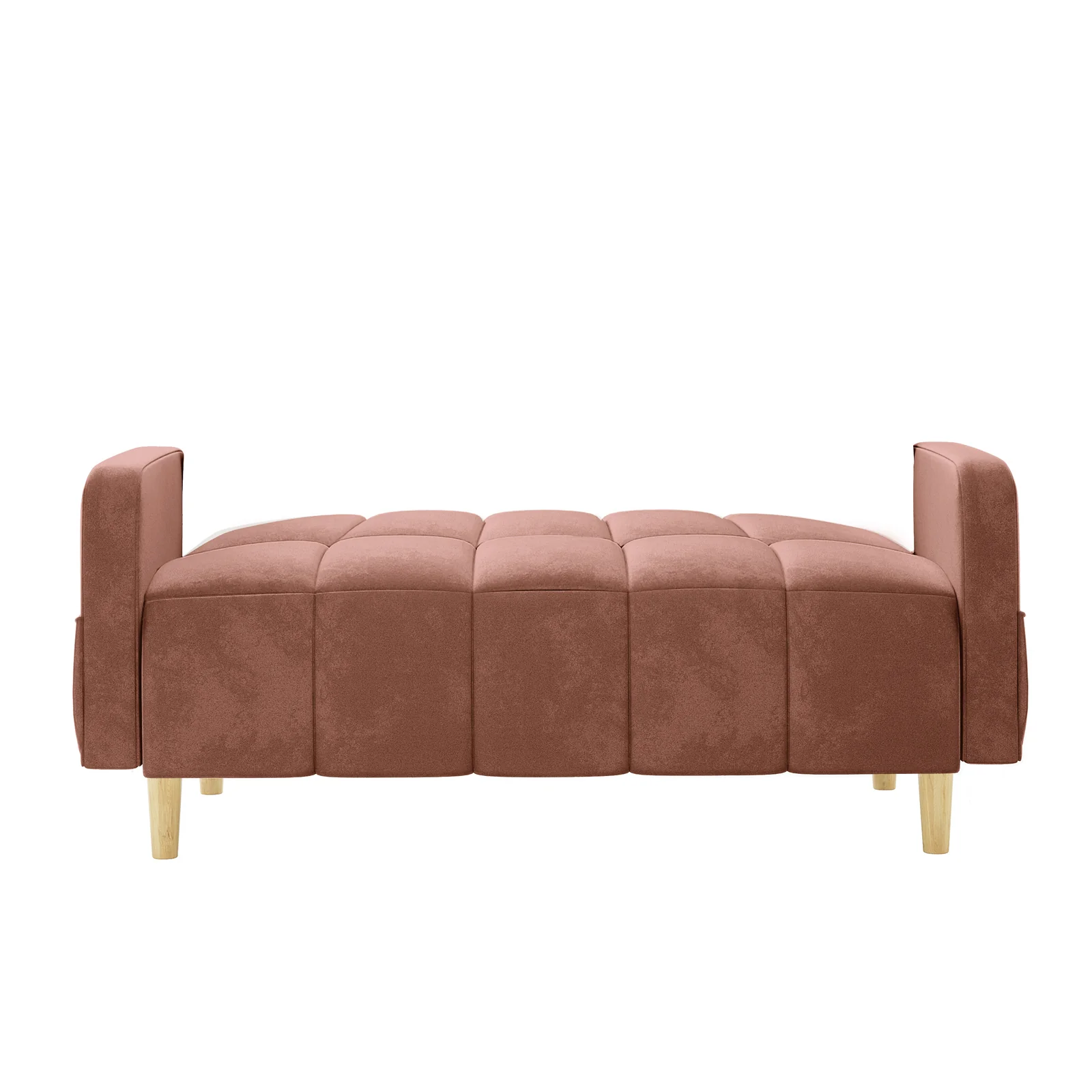Anica 6 Seater Velvet Fabric Sofa Bed Set in Blush - Image 15