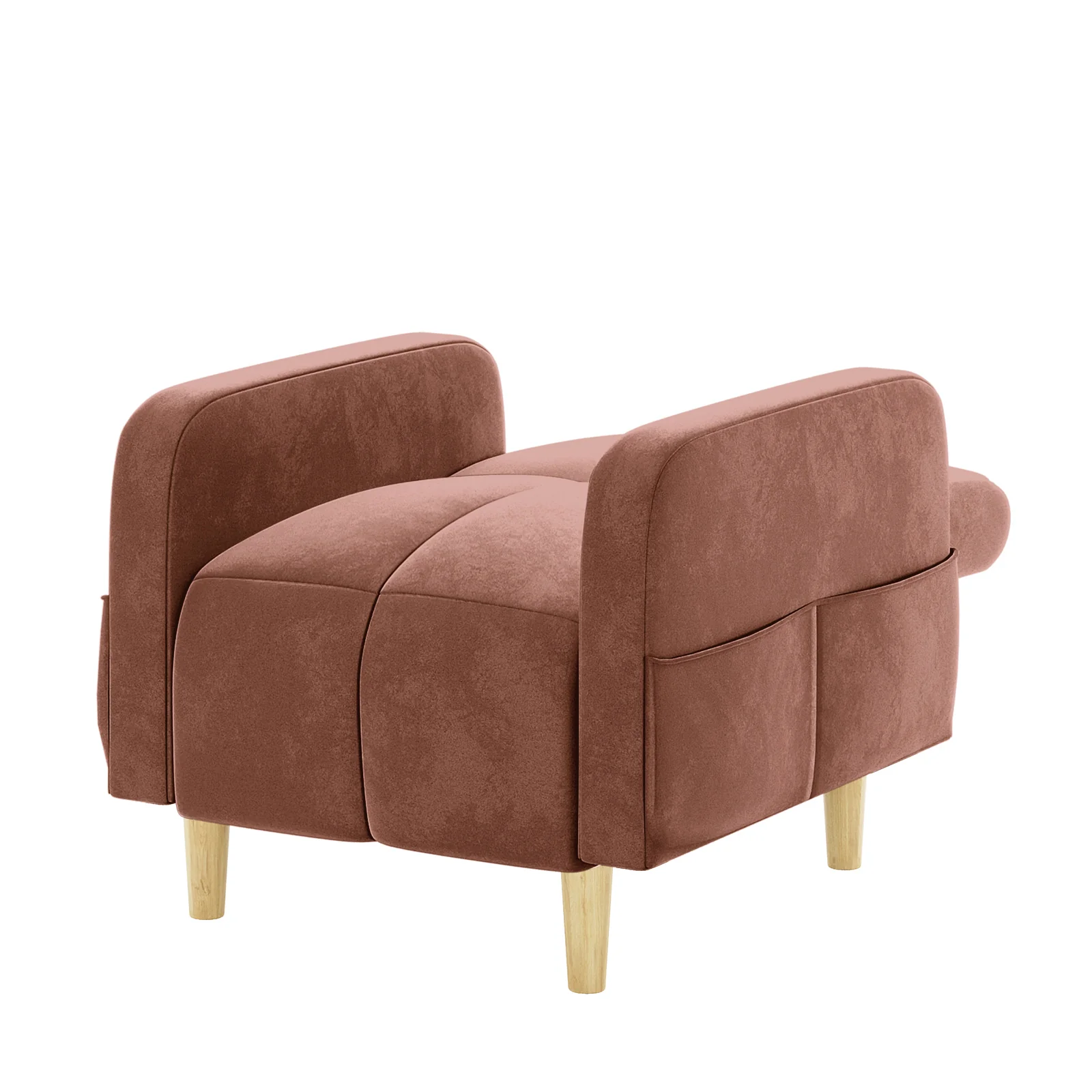 Anica 6 Seater Velvet Fabric Sofa Bed Set in Blush - Image 22