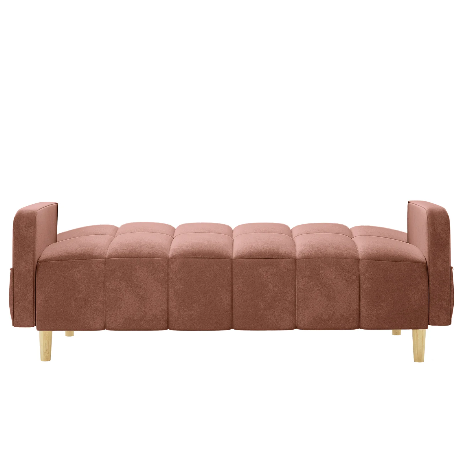 Anica 6 Seater Velvet Fabric Sofa Bed Set in Blush - Image 9