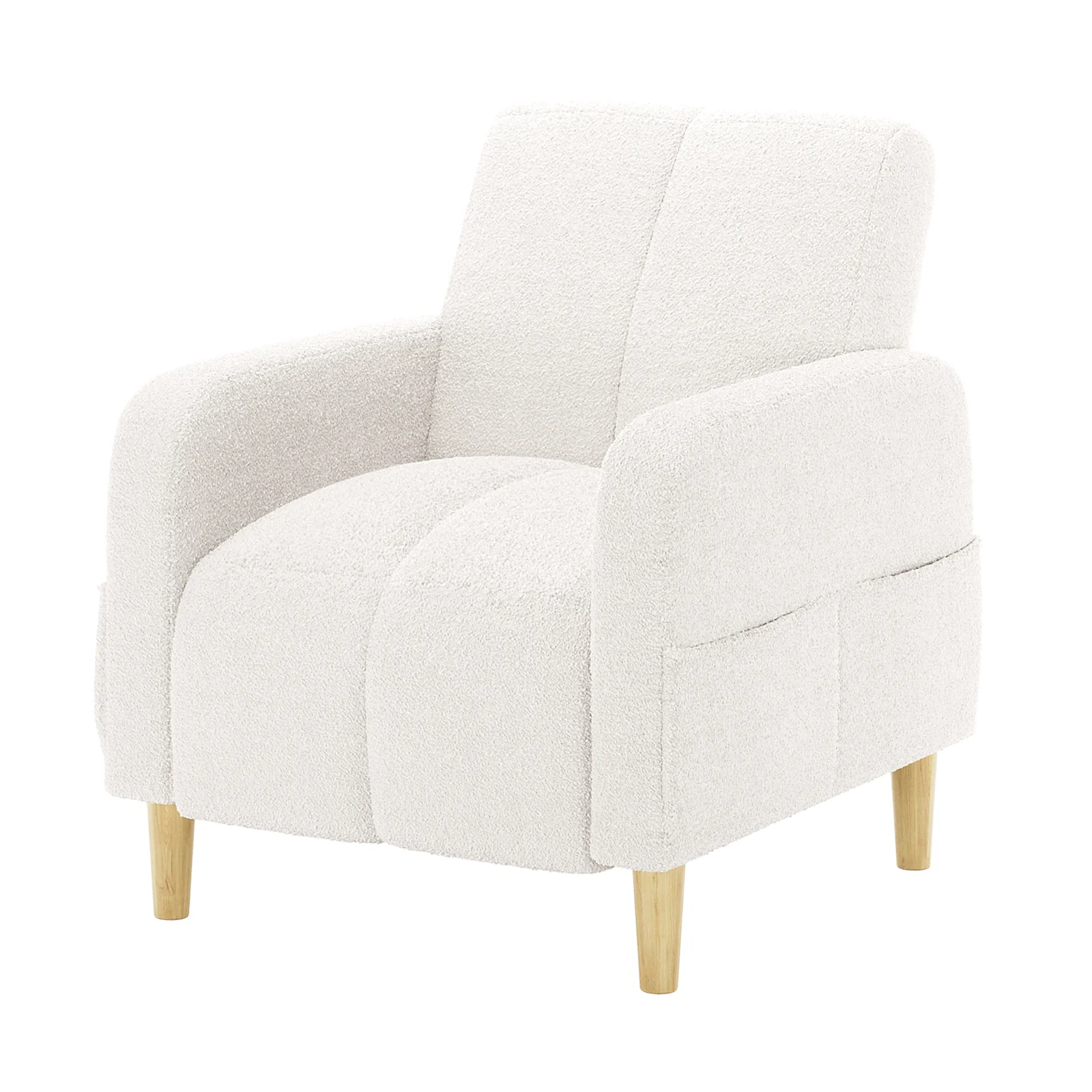 Anica Single Seater Boucle Sofa Chair in Cream White