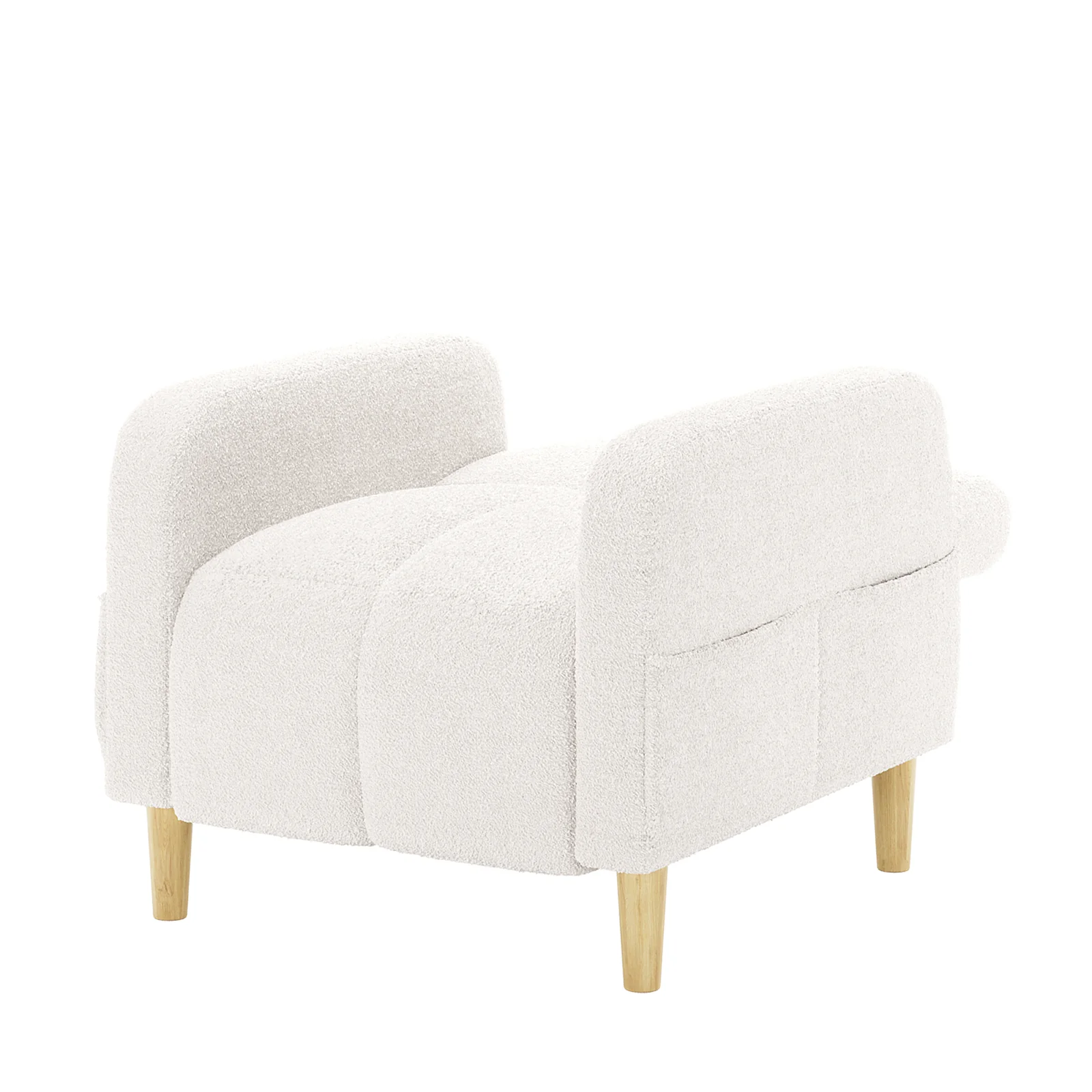 Anica Single Seater Boucle Sofa Chair in Cream White - Image 7