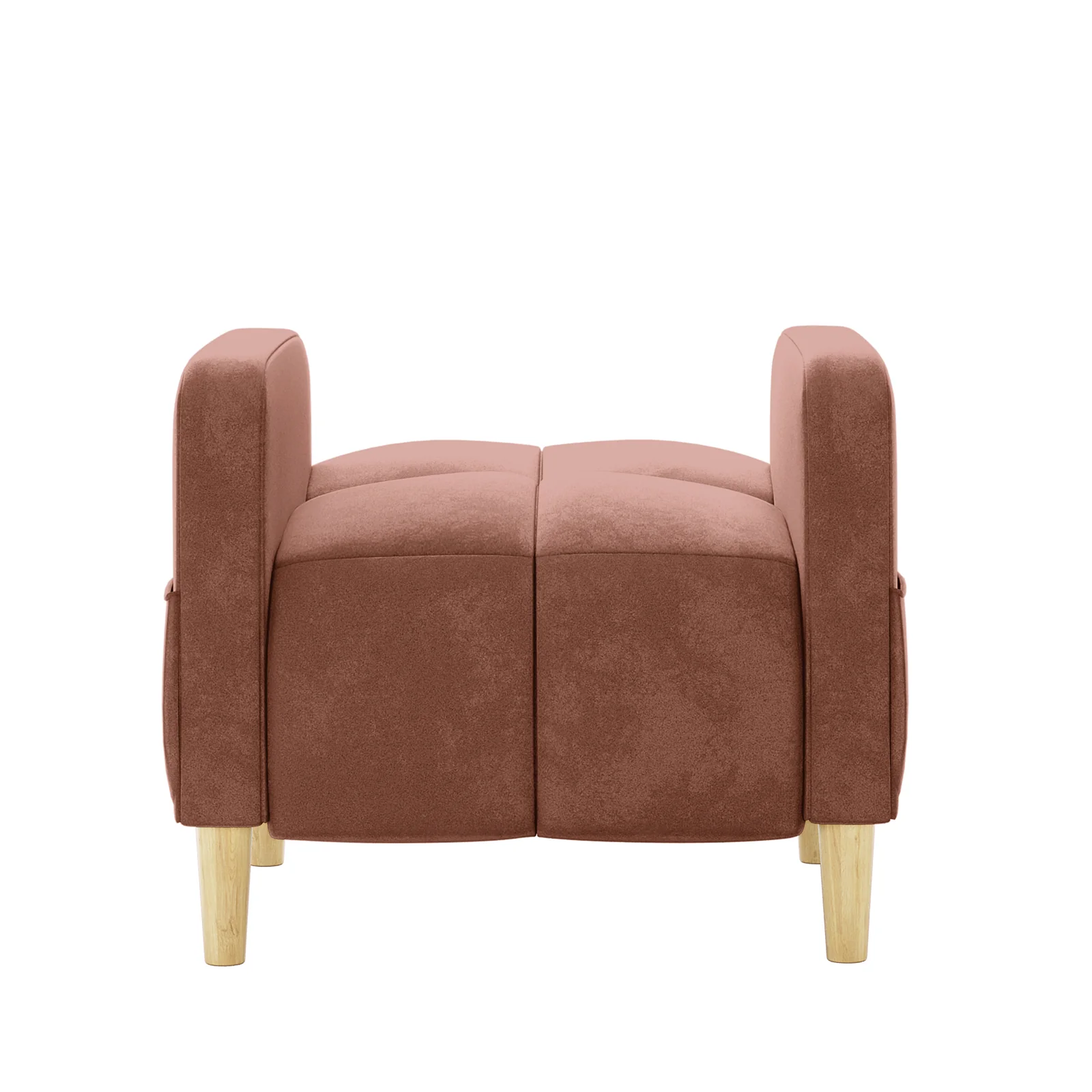 Anica Single Seater Velvet Fabric Sofa Chair in Blush - Image 6