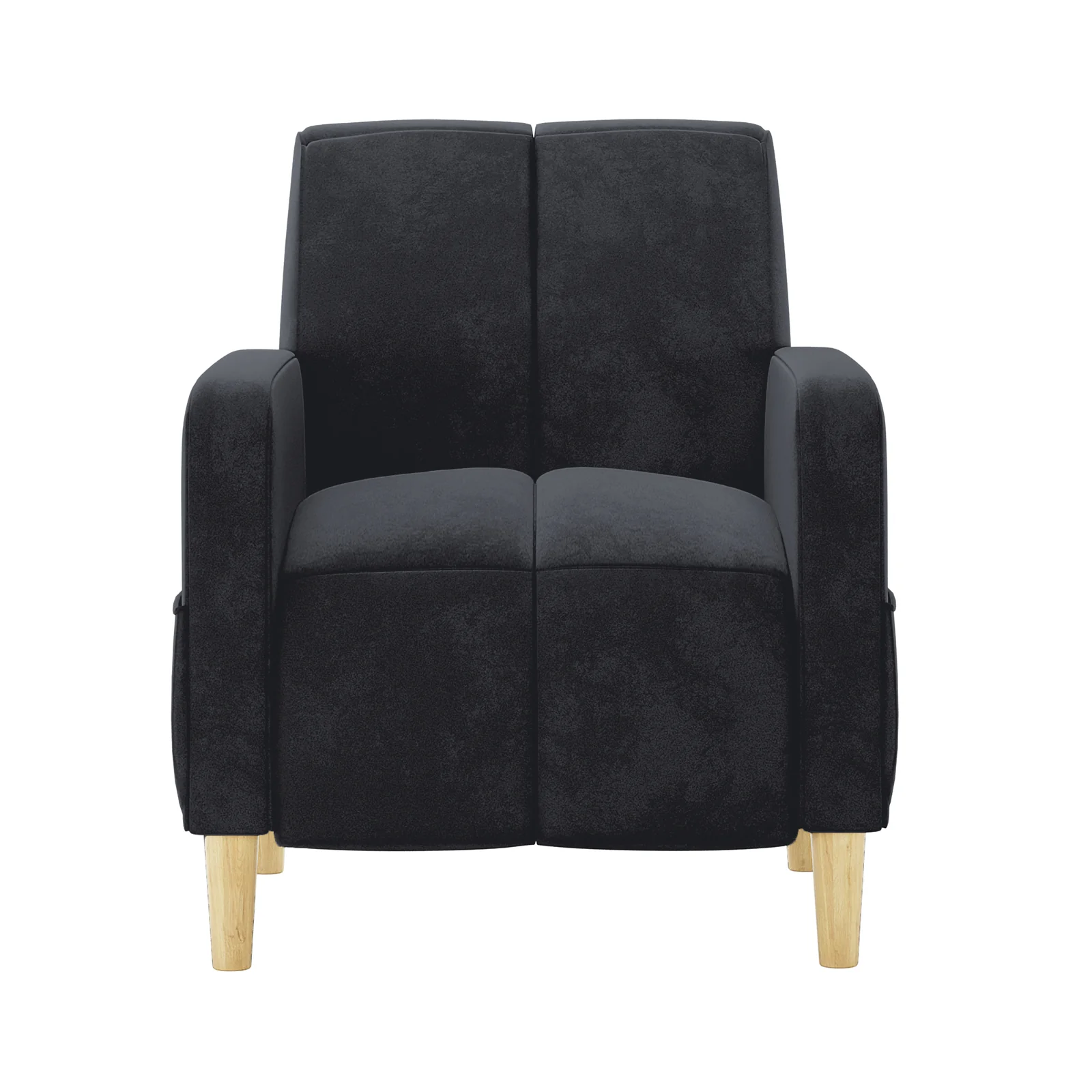 Anica Single Seater Velvet Sofa Chair in Black - Image 4