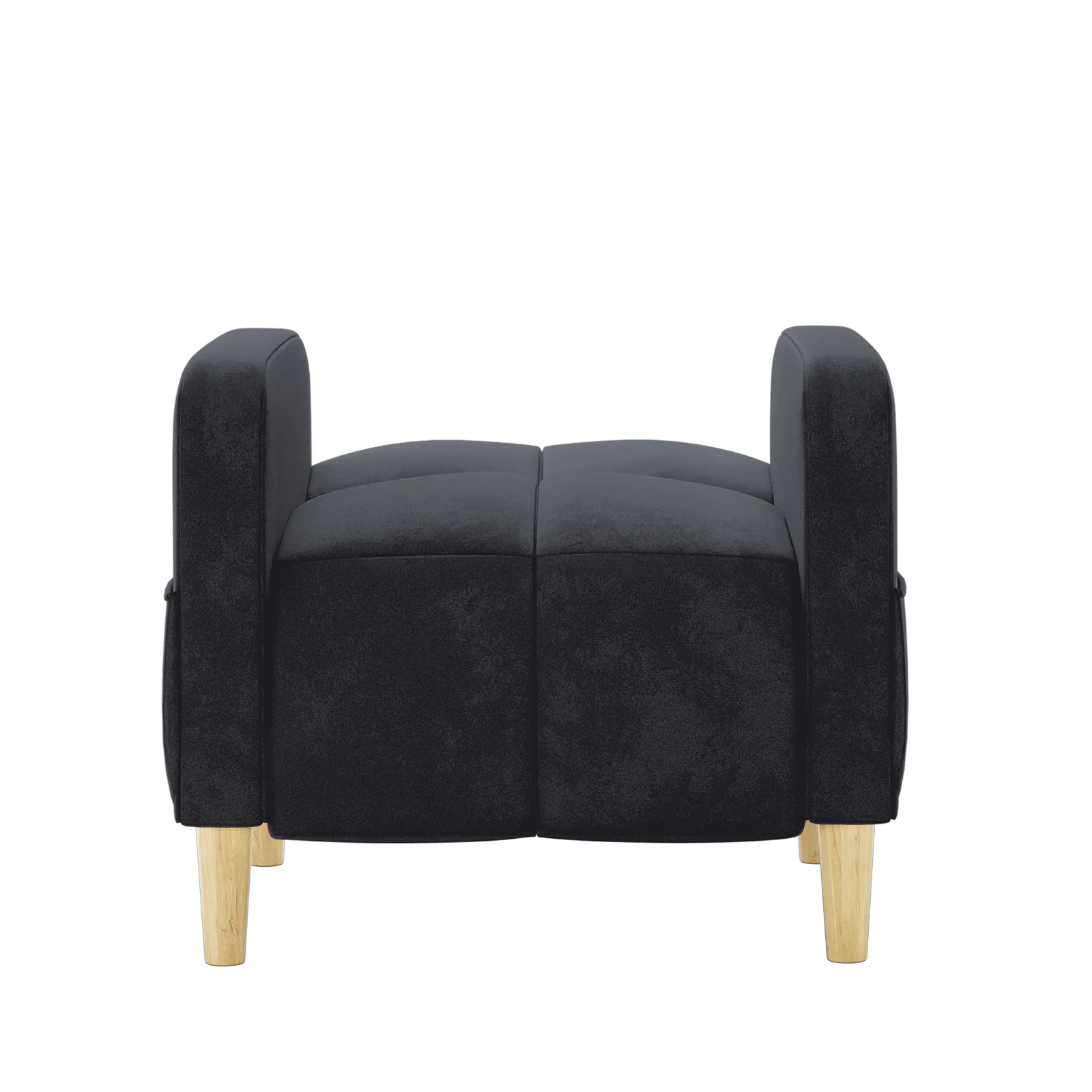 Anica Single Seater Velvet Sofa Chair in Black - Image 6